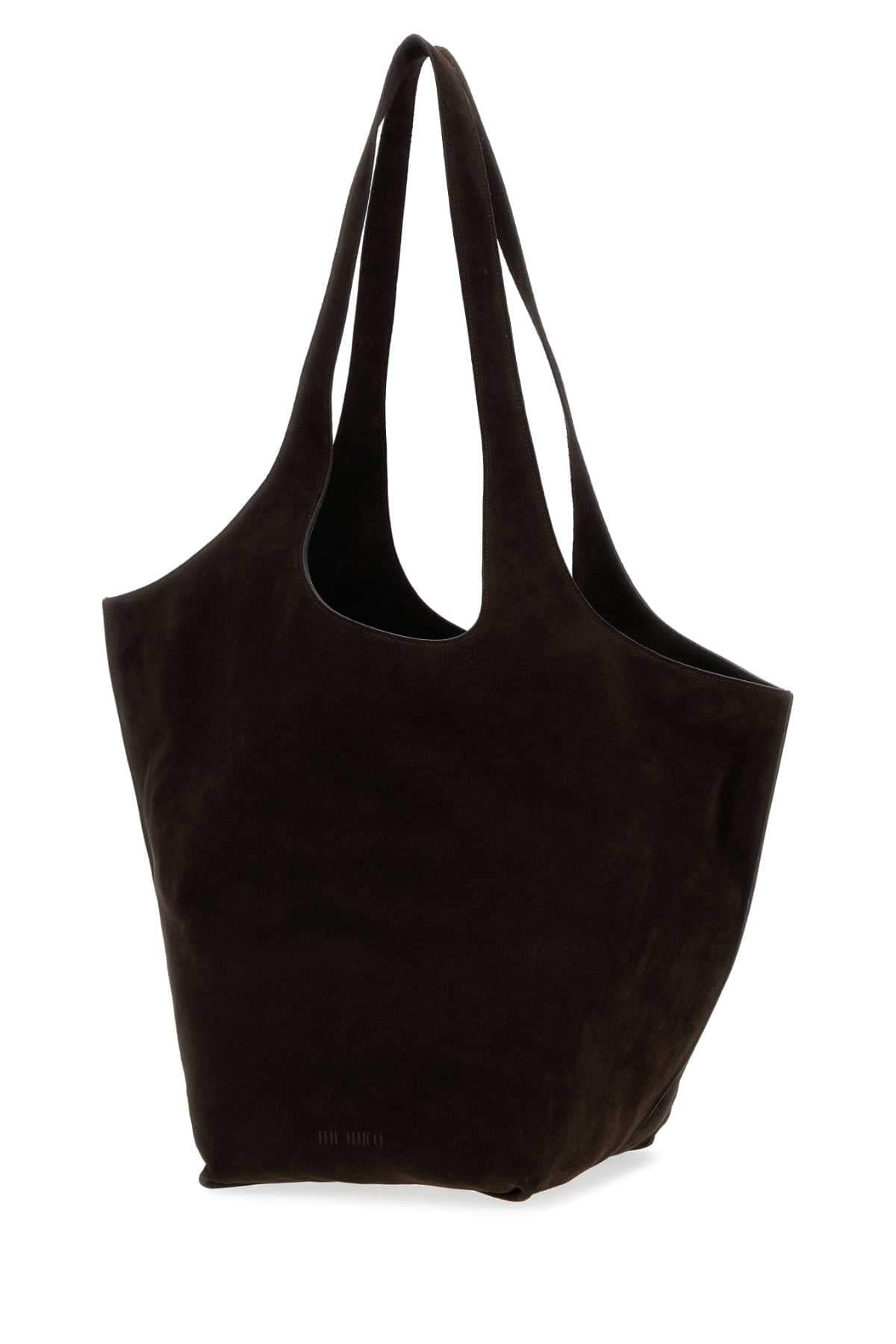 The Attico Women Dark Brown Suede Large Le Scoop Shopping Bag THE ATTICO