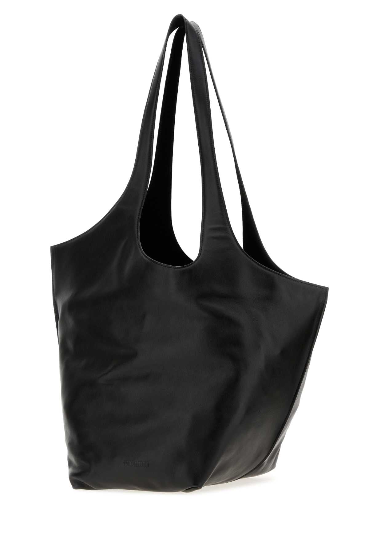 The Attico Women Black Leather Large La Scoop Shoulder Bag THE ATTICO