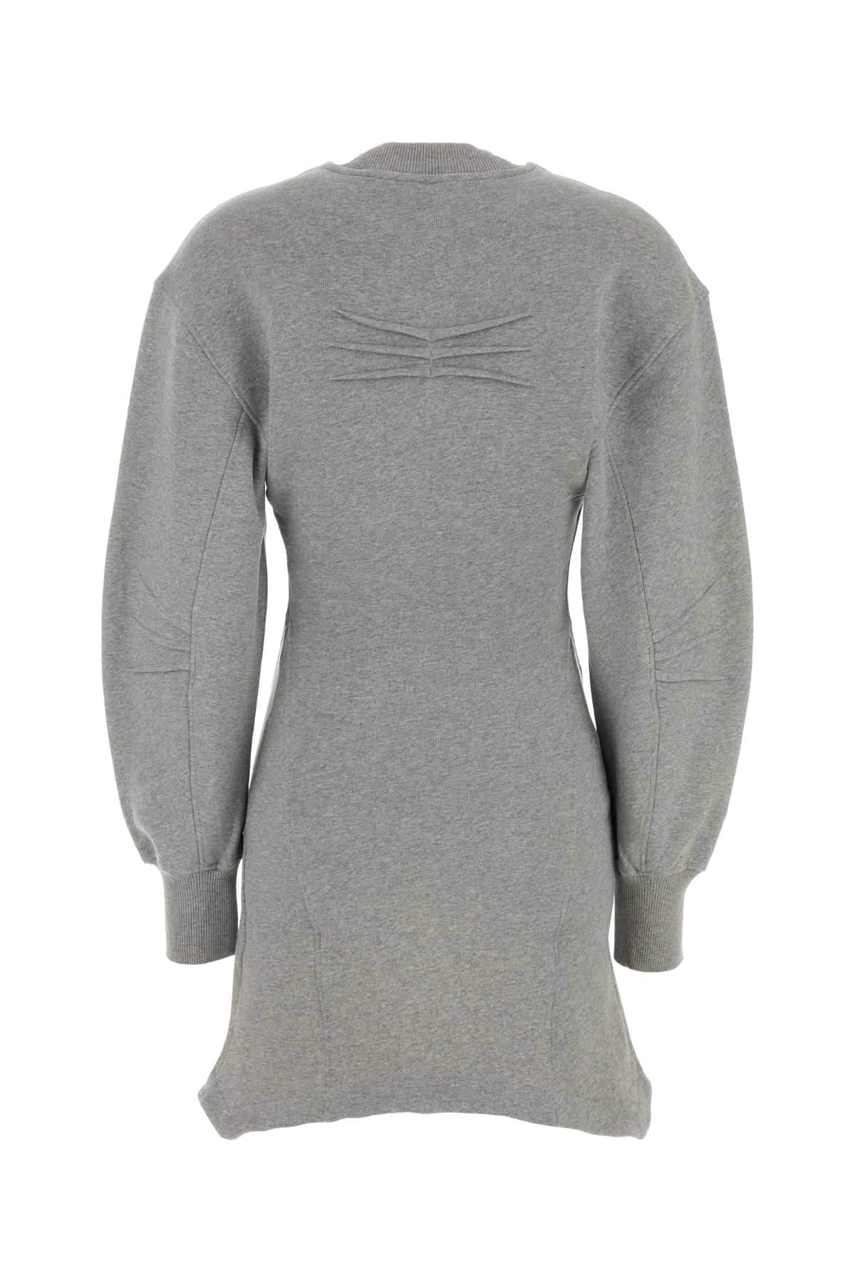 The Attico Women Melange Grey Cotton Sweatshirt Dress THE ATTICO