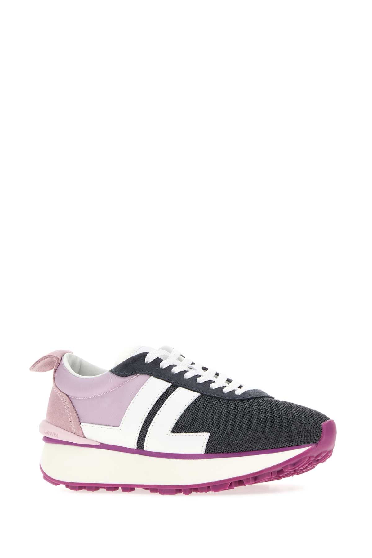 Lanvin Women Multicolor Fabric And Mesh Sneakers LANVIN