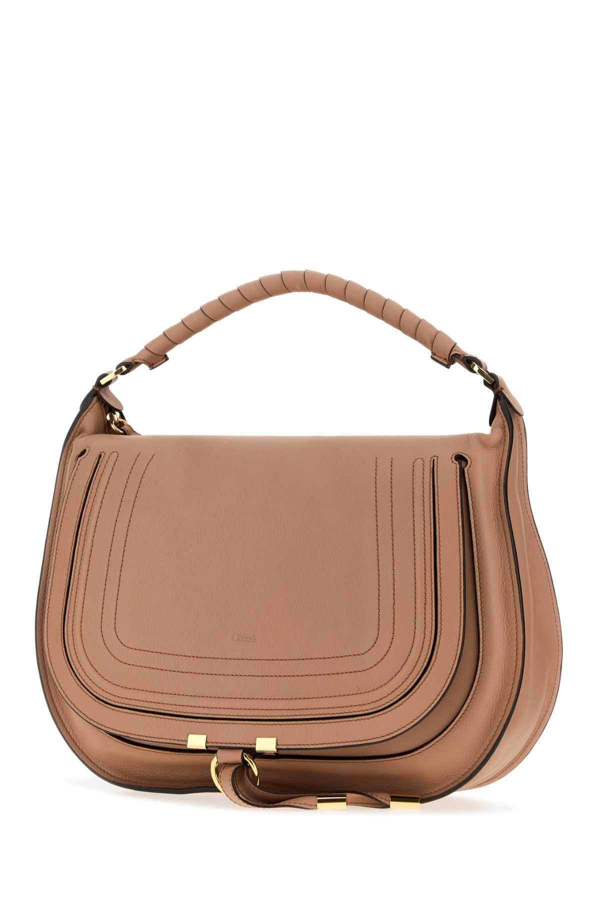 Chloe Women Antiqued Pink Leather Marcie Shoulder Bag CHLOE