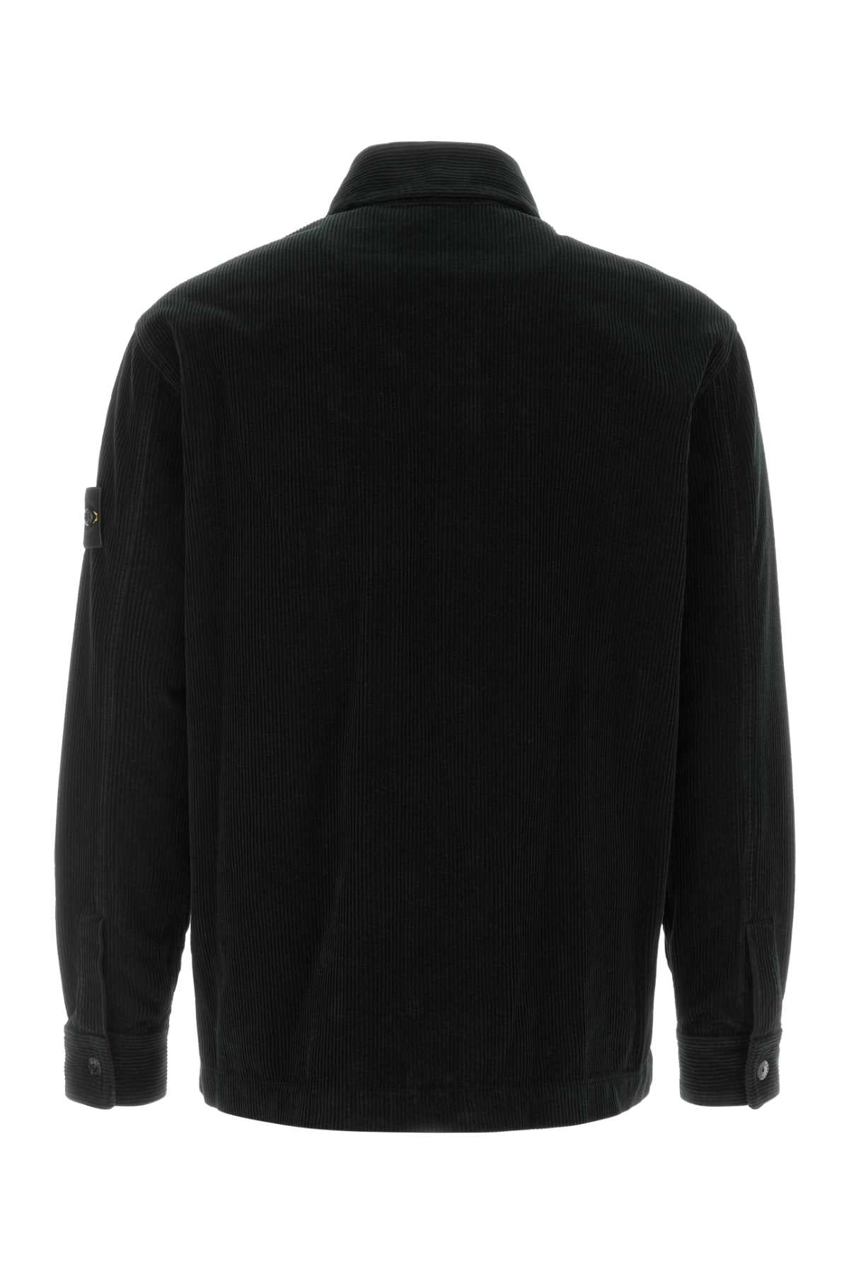 Stone Island Men Black Corduroy Shirt STONE ISLAND