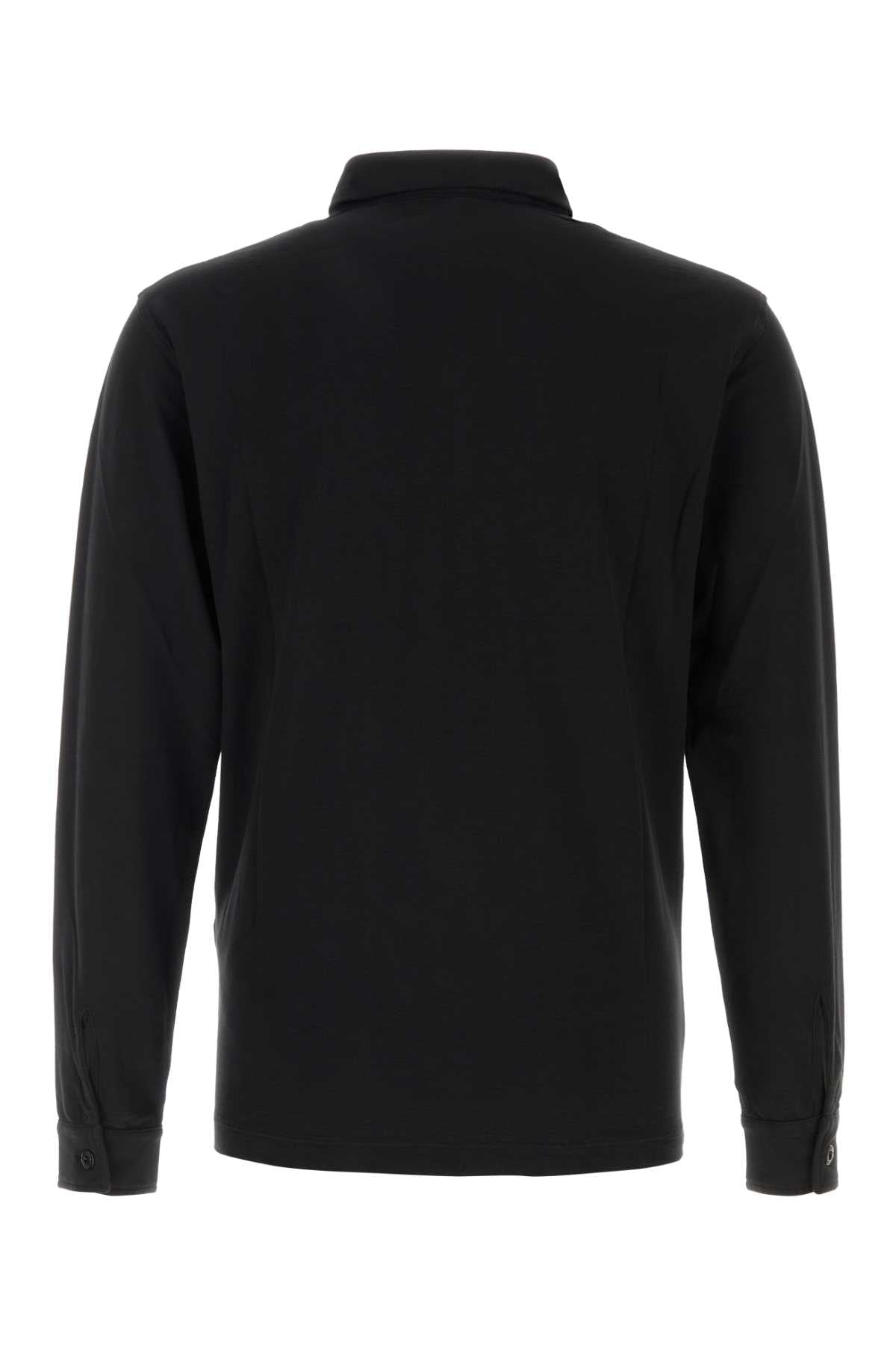 Stone Island Men Black Cotton Polo Shirt STONE ISLAND