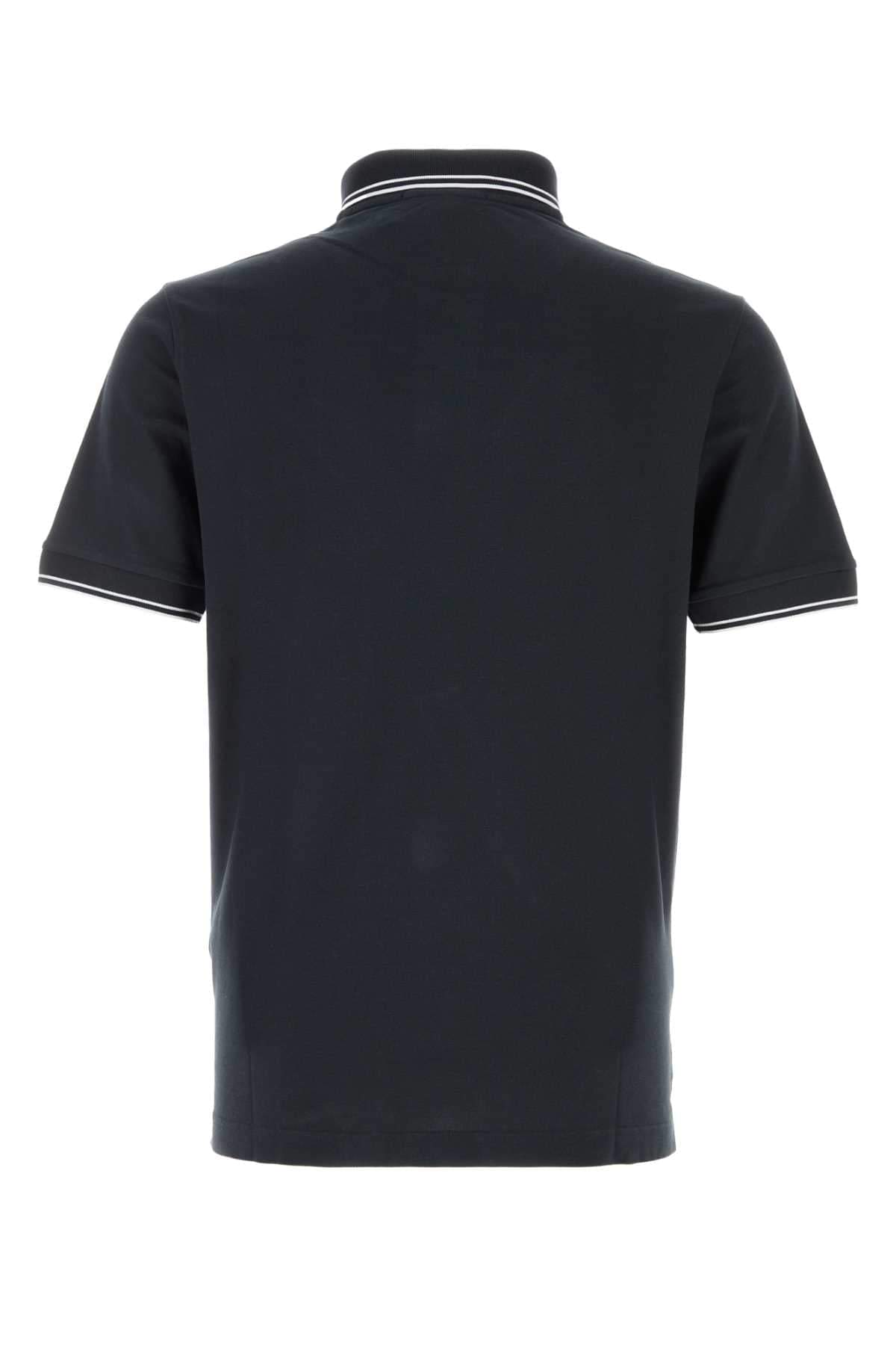 Stone Island Men Midnight Blue Stretch Piquet Polo Shirt STONE ISLAND