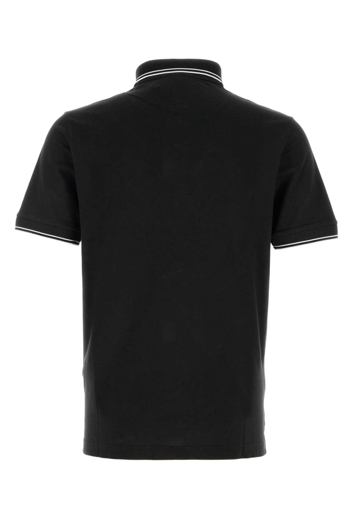 Stone Island Men Black Stretch Piquet Polo Shirt STONE ISLAND