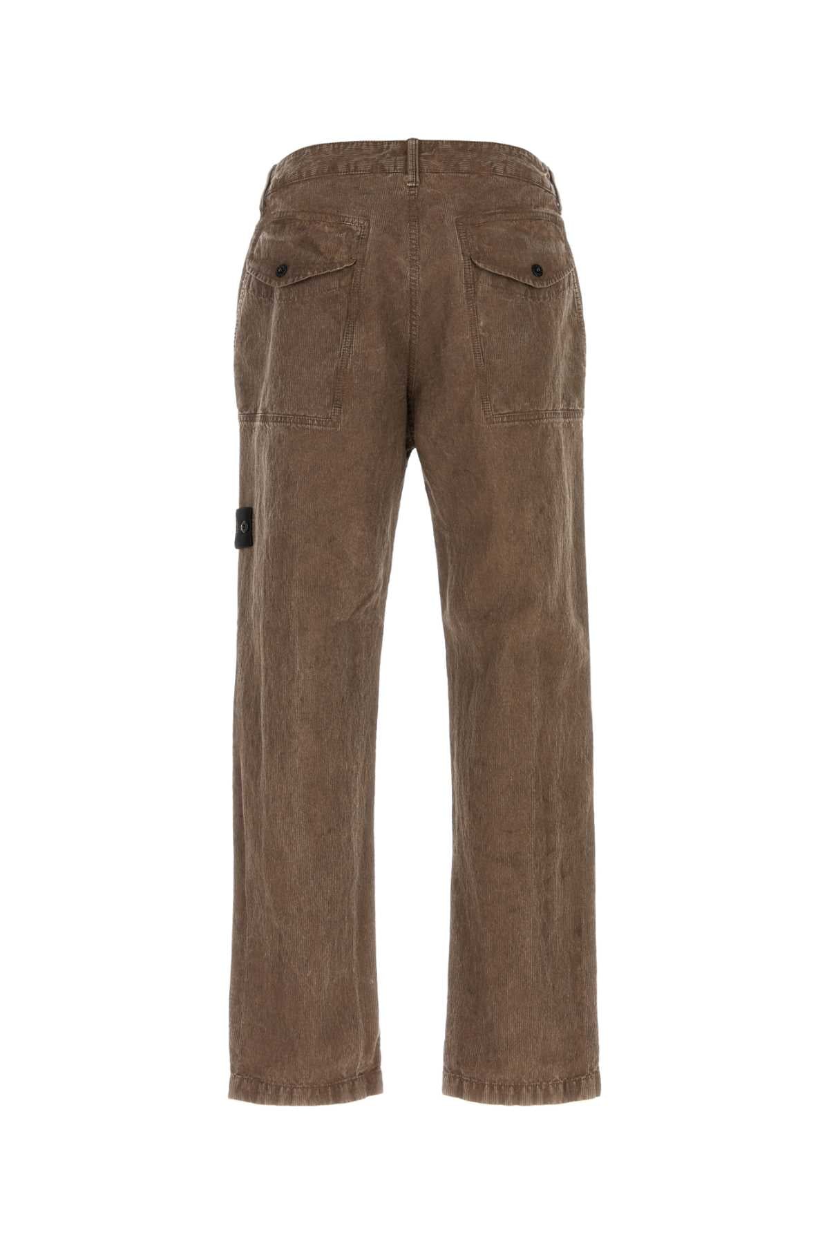 Stone Island Men Brown Cotton Blend Pant STONE ISLAND