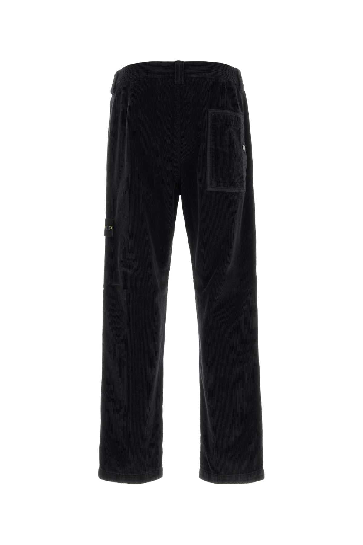 Stone Island Men Black Corduroy Pant STONE ISLAND