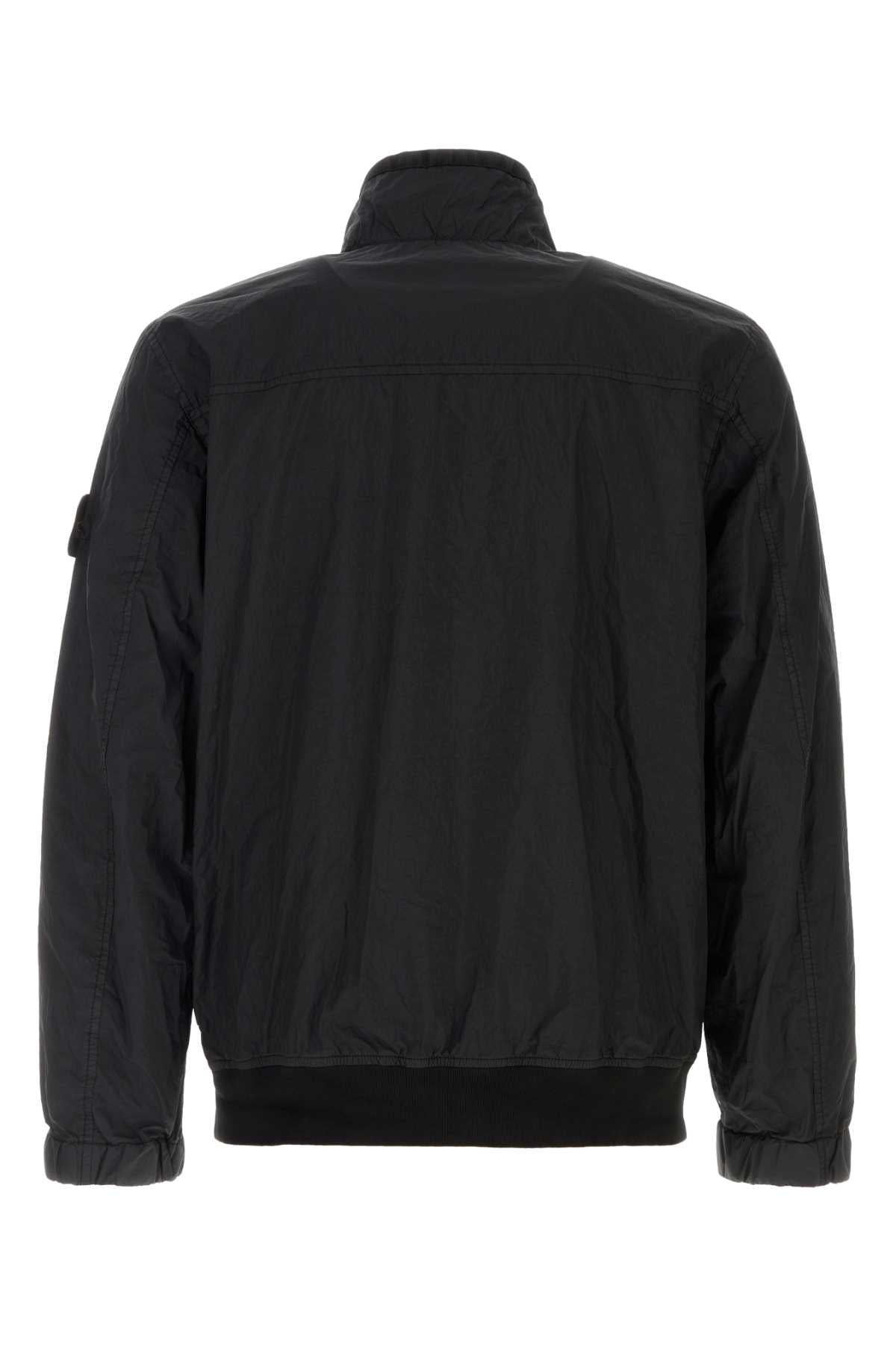 Stone Island Men Black Nylon Bomber Jacket STONE ISLAND