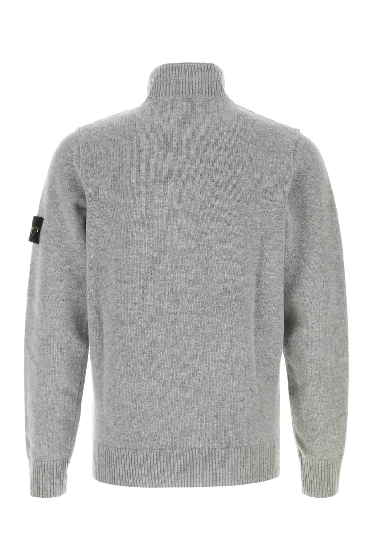Stone Island Men Grey Wool Blend Sweater STONE ISLAND