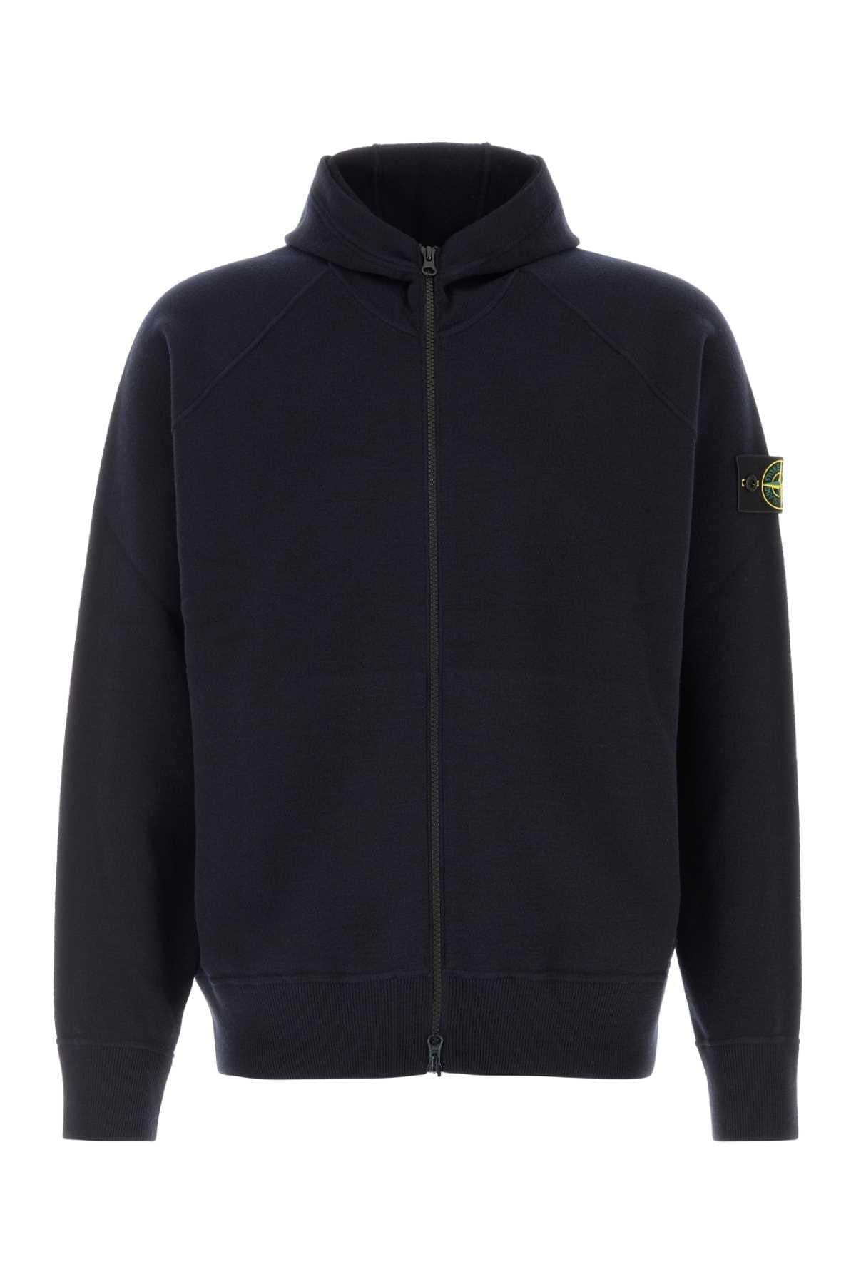 Stone Island Men Midnight Blue Knit Sweatshirt STONE ISLAND