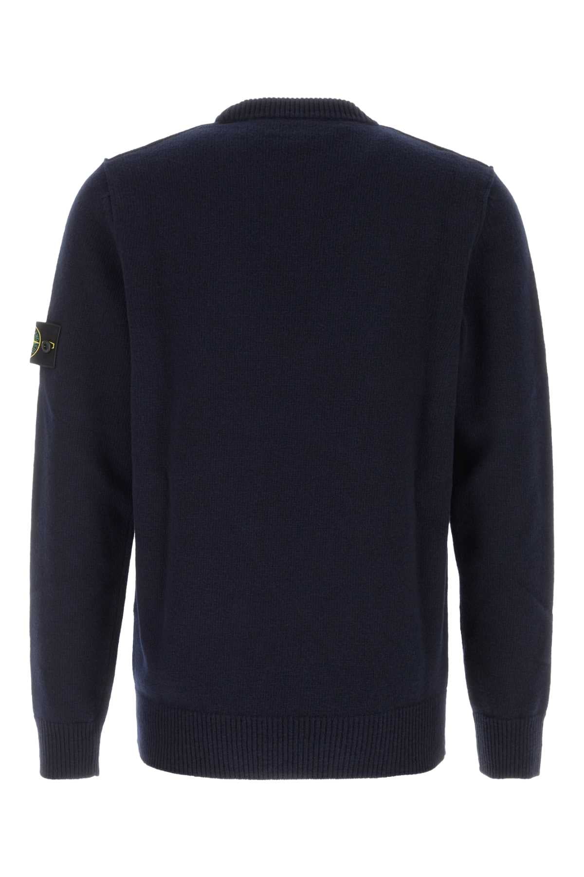 Stone Island Men Midnight Blue Wool Blend Sweater STONE ISLAND