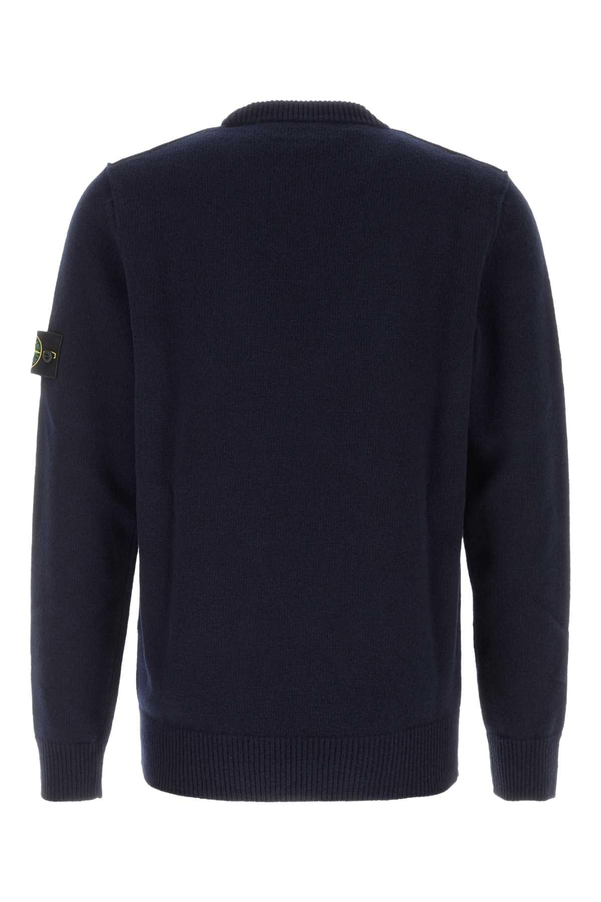 Stone Island Men Midnight Blue Wool Blend Sweater STONE ISLAND