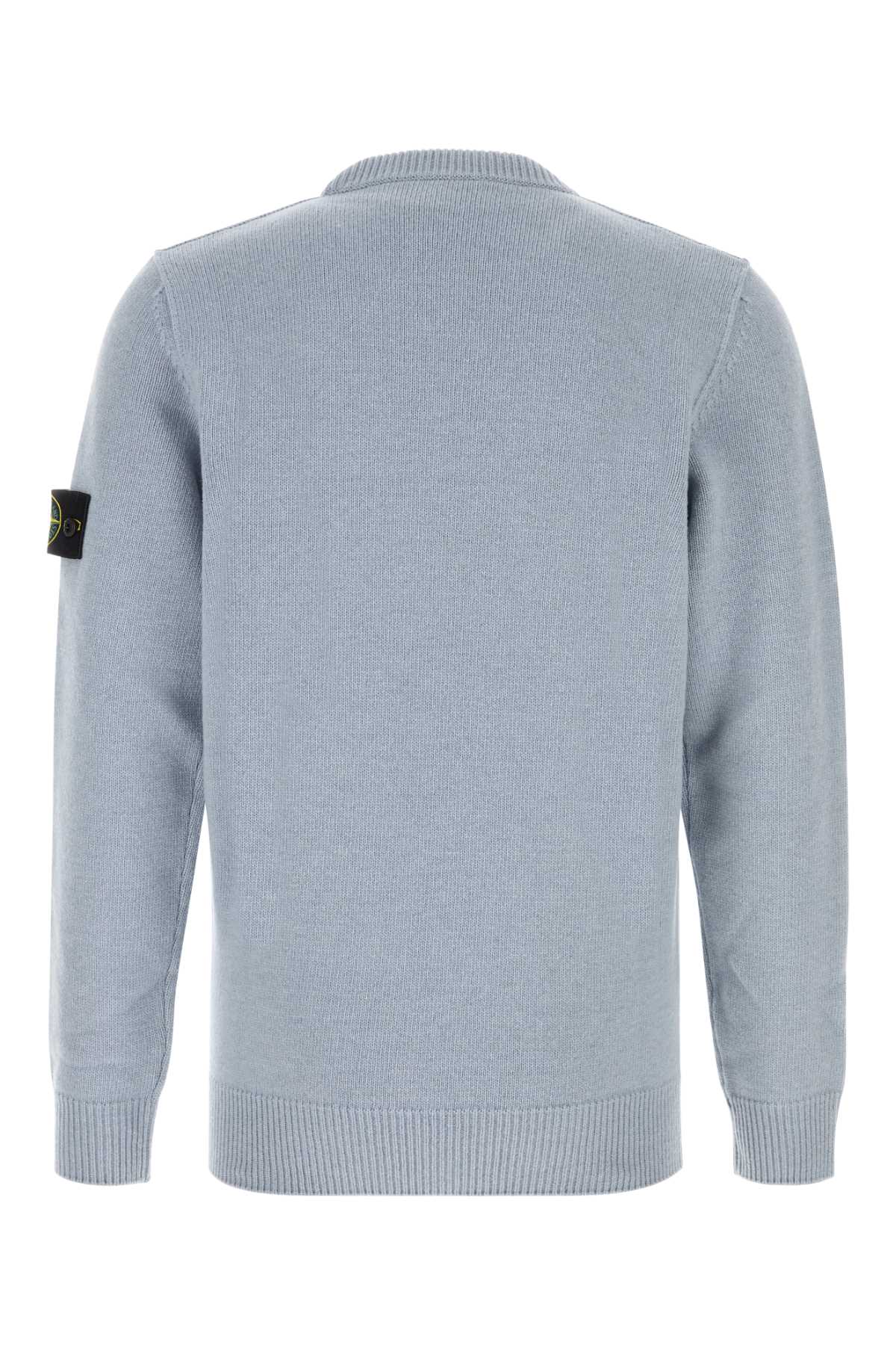 Stone Island Men Light Blue Wool Blend Sweater STONE ISLAND