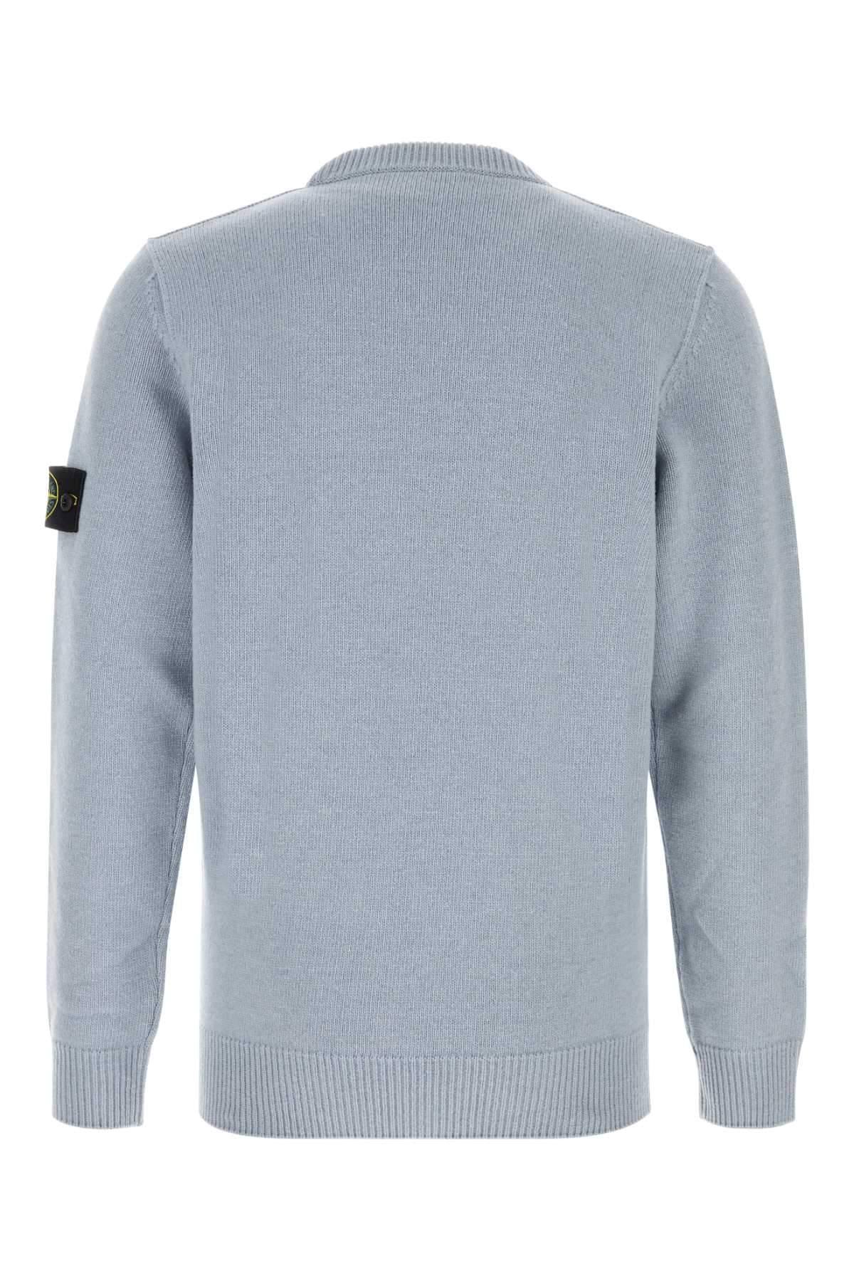 Stone Island Men Light Blue Wool Blend Sweater STONE ISLAND