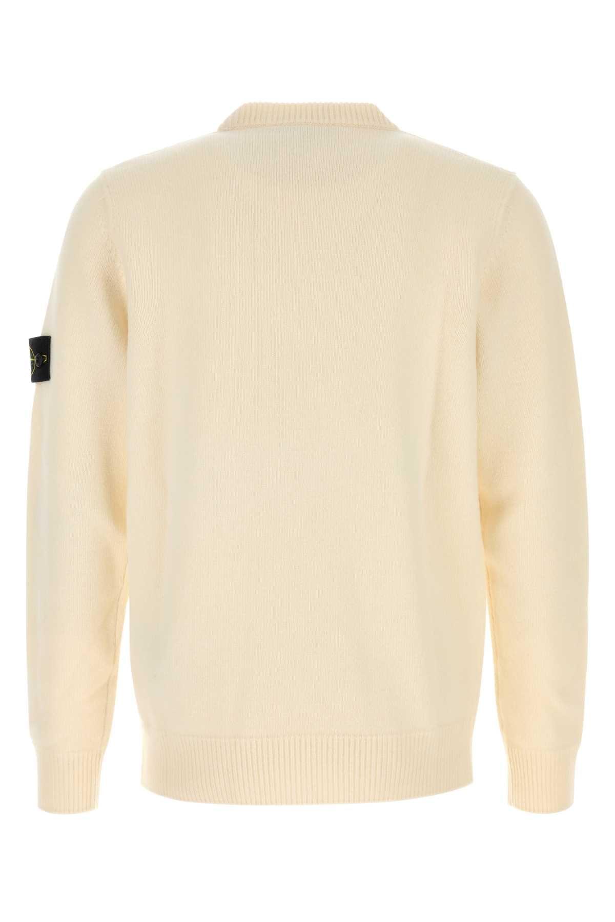 Stone Island Men Ivory Wool Blend Sweater STONE ISLAND