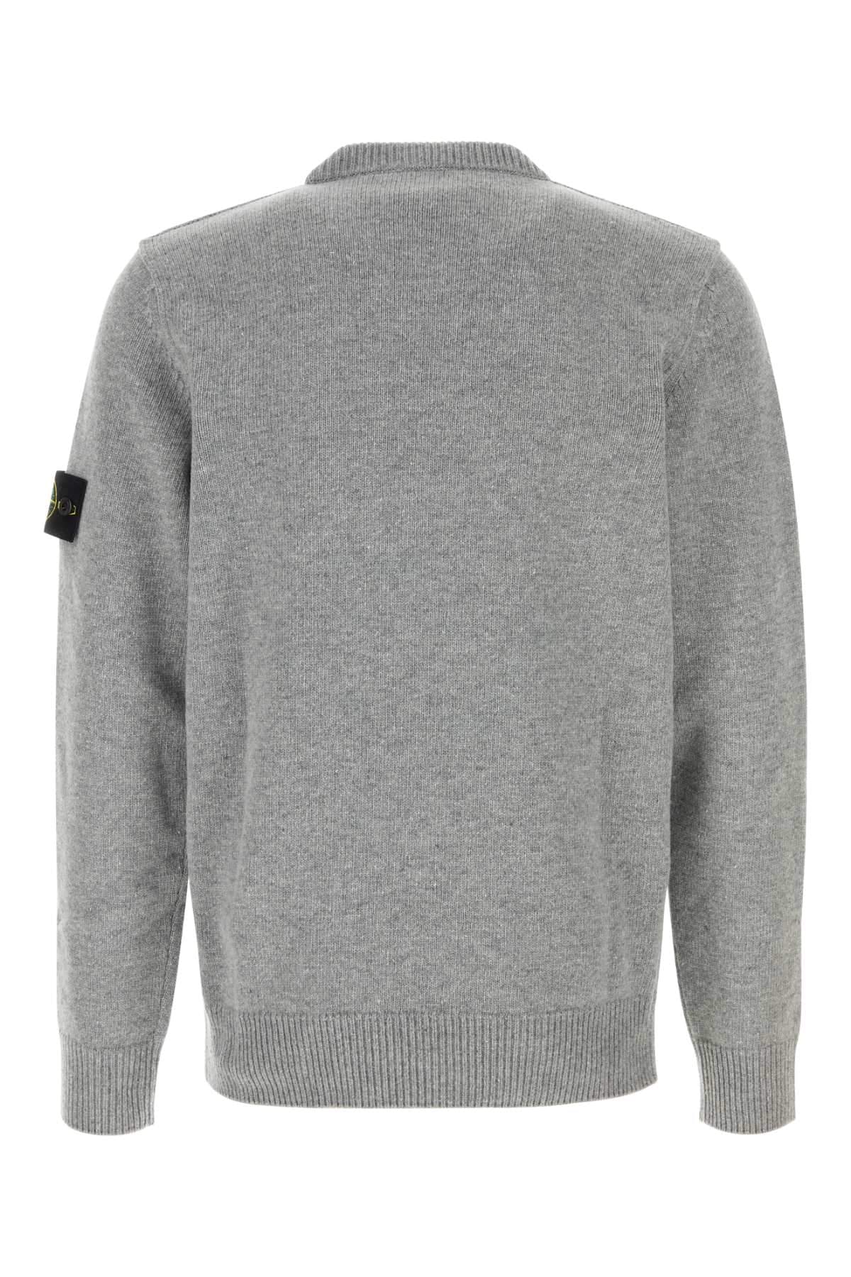 Stone Island Men Grey Wool Blend Sweater STONE ISLAND