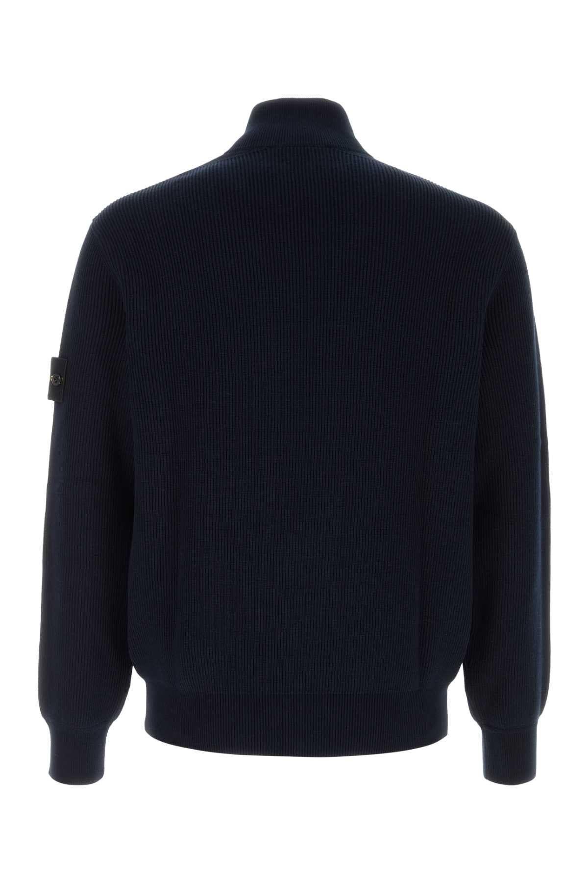 Stone Island Men Midnight Blue Cotton Cardigan STONE ISLAND