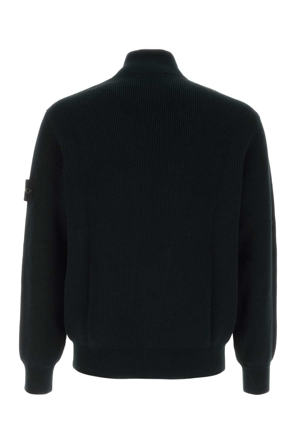 Stone Island Men Black Cotton Cardigan STONE ISLAND
