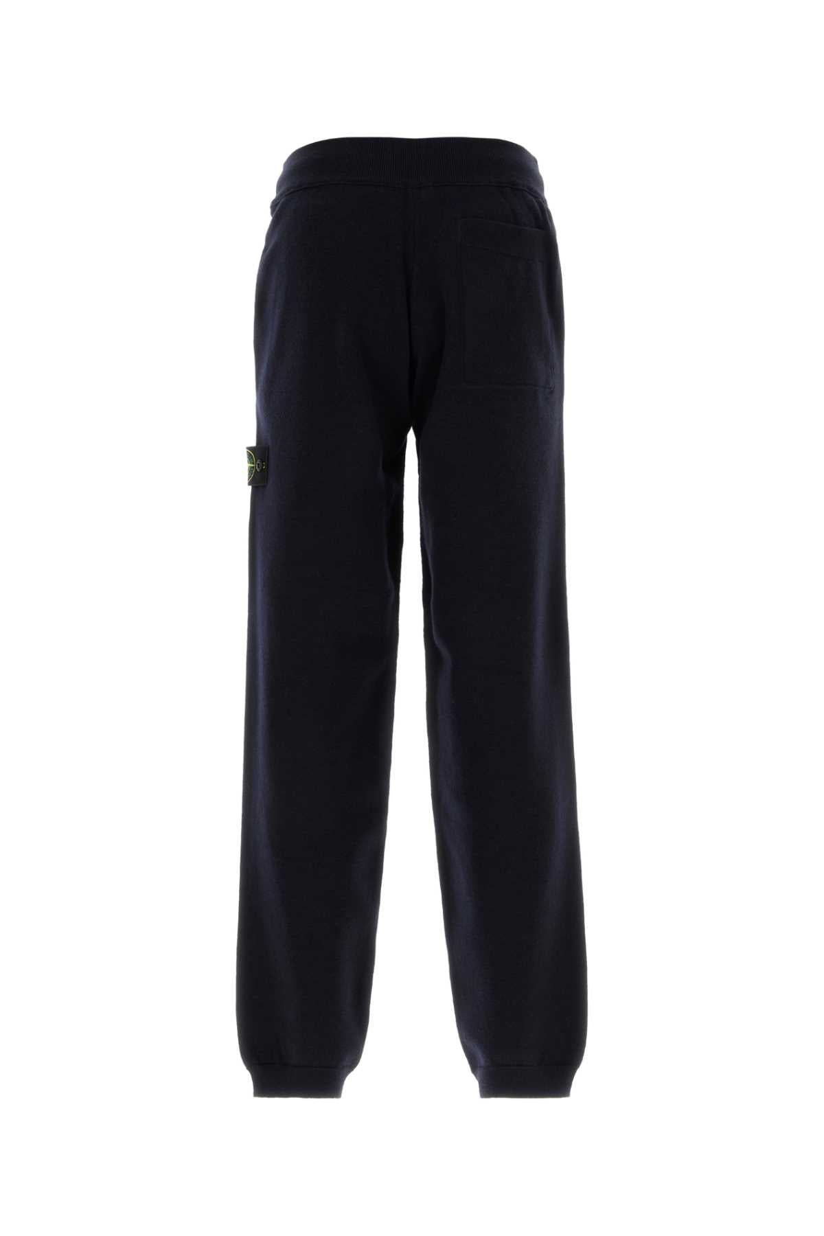 Stone Island Men Midnight Blue Wool Blend Joggers STONE ISLAND