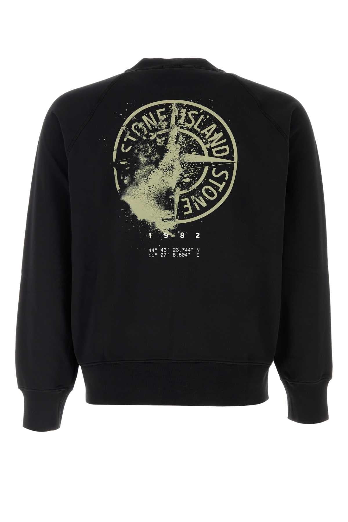 Stone Island Men Black Cotton Sweatshirt STONE ISLAND