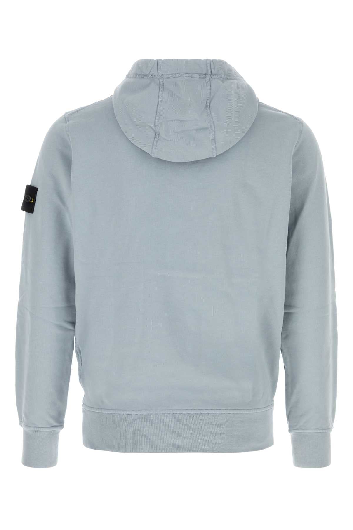 Stone Island Men Powder Blue Cotton Sweatshirt STONE ISLAND