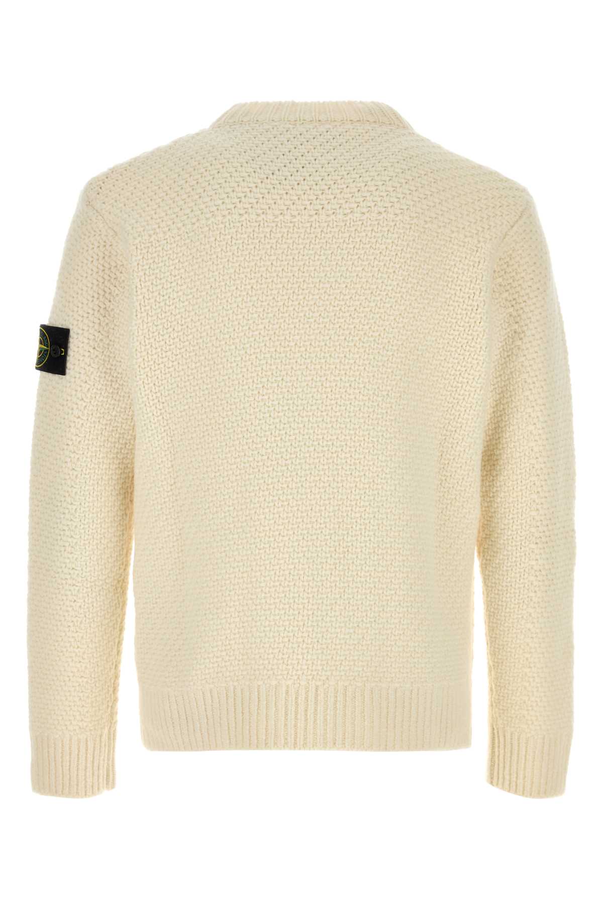 Stone Island Men White Wool Blend Sweater STONE ISLAND