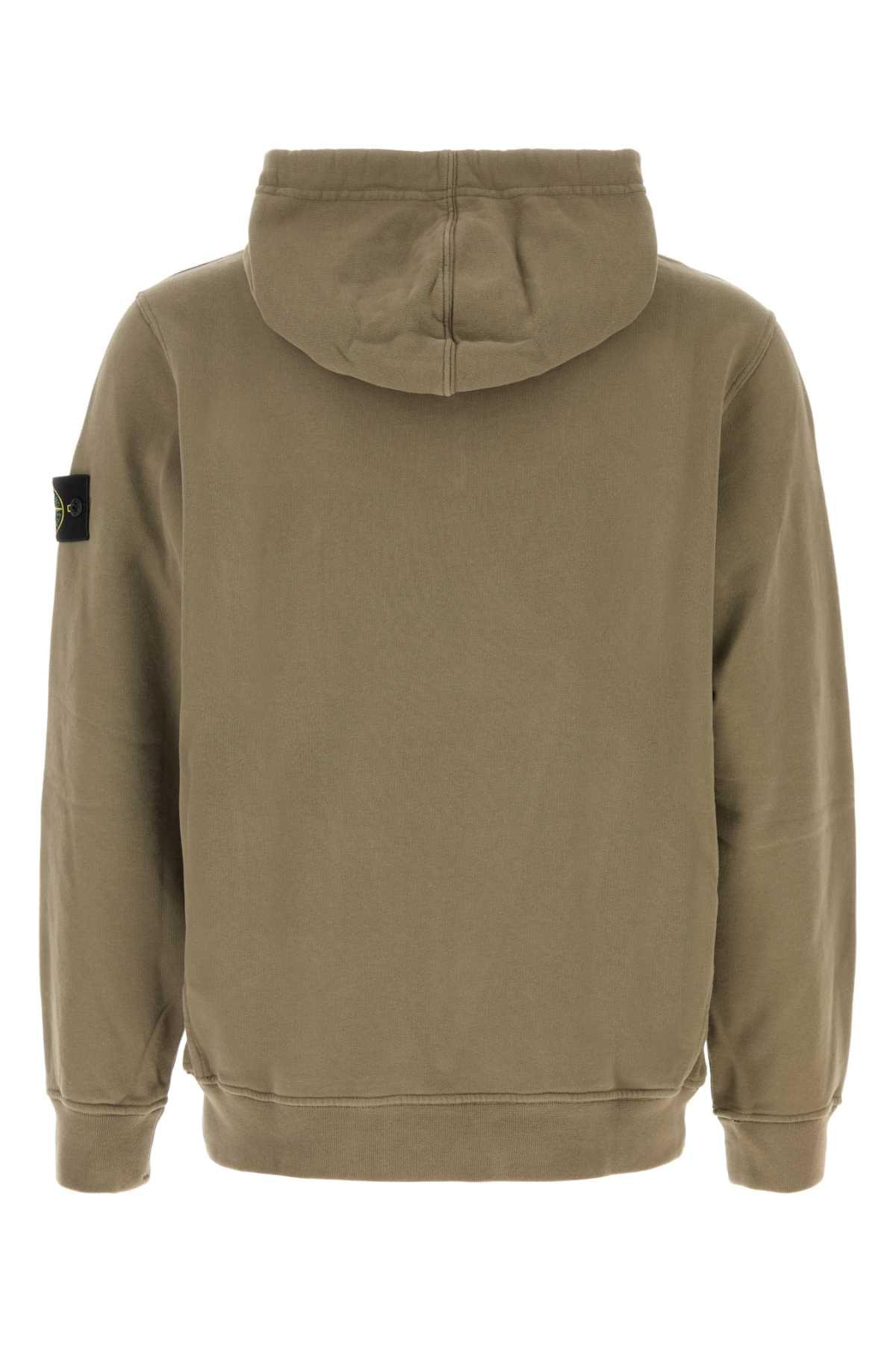 Stone Island Men Army Green Cotton Sweatshirt STONE ISLAND