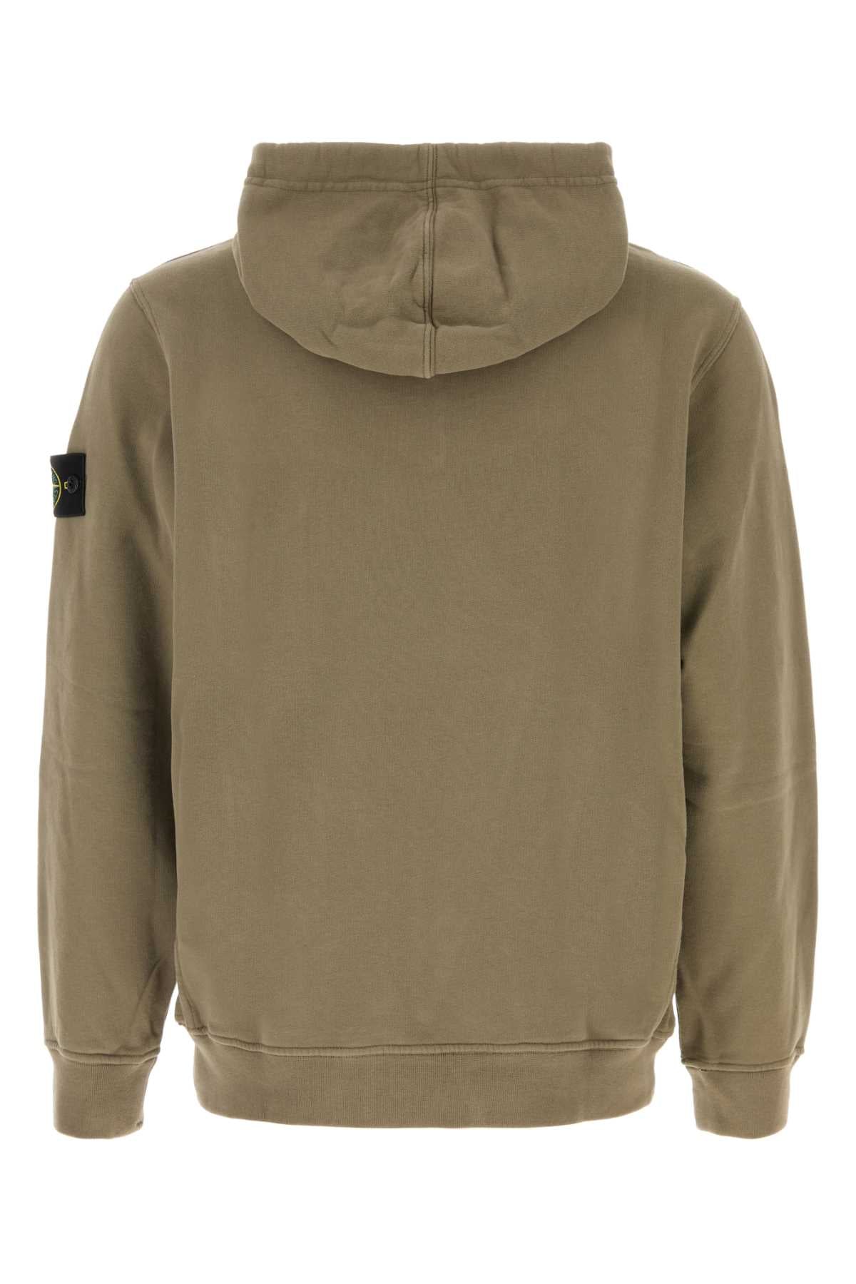 Stone Island Men Army Green Cotton Sweatshirt STONE ISLAND