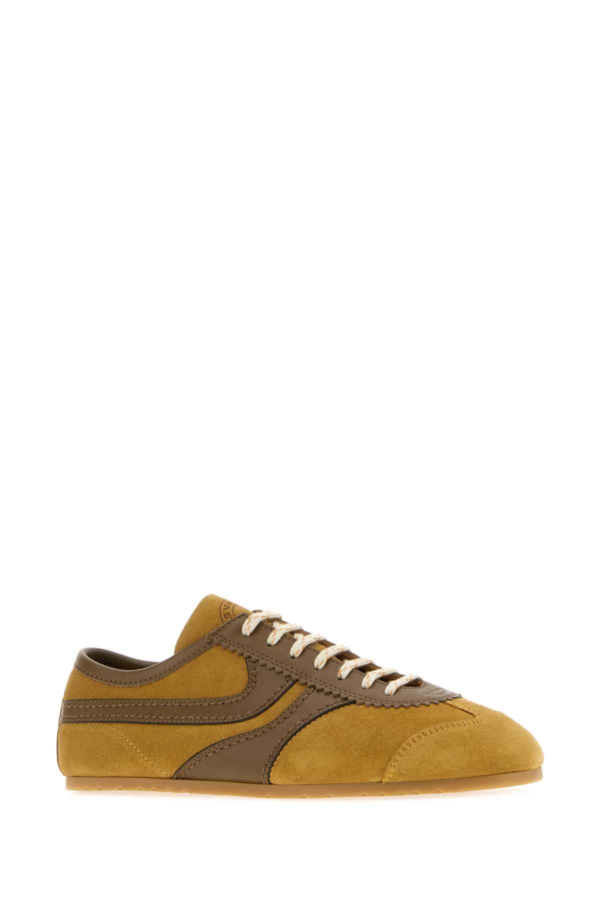 Dries Van Noten Women Mustard Suede Sneakers DRIES VAN NOTEN