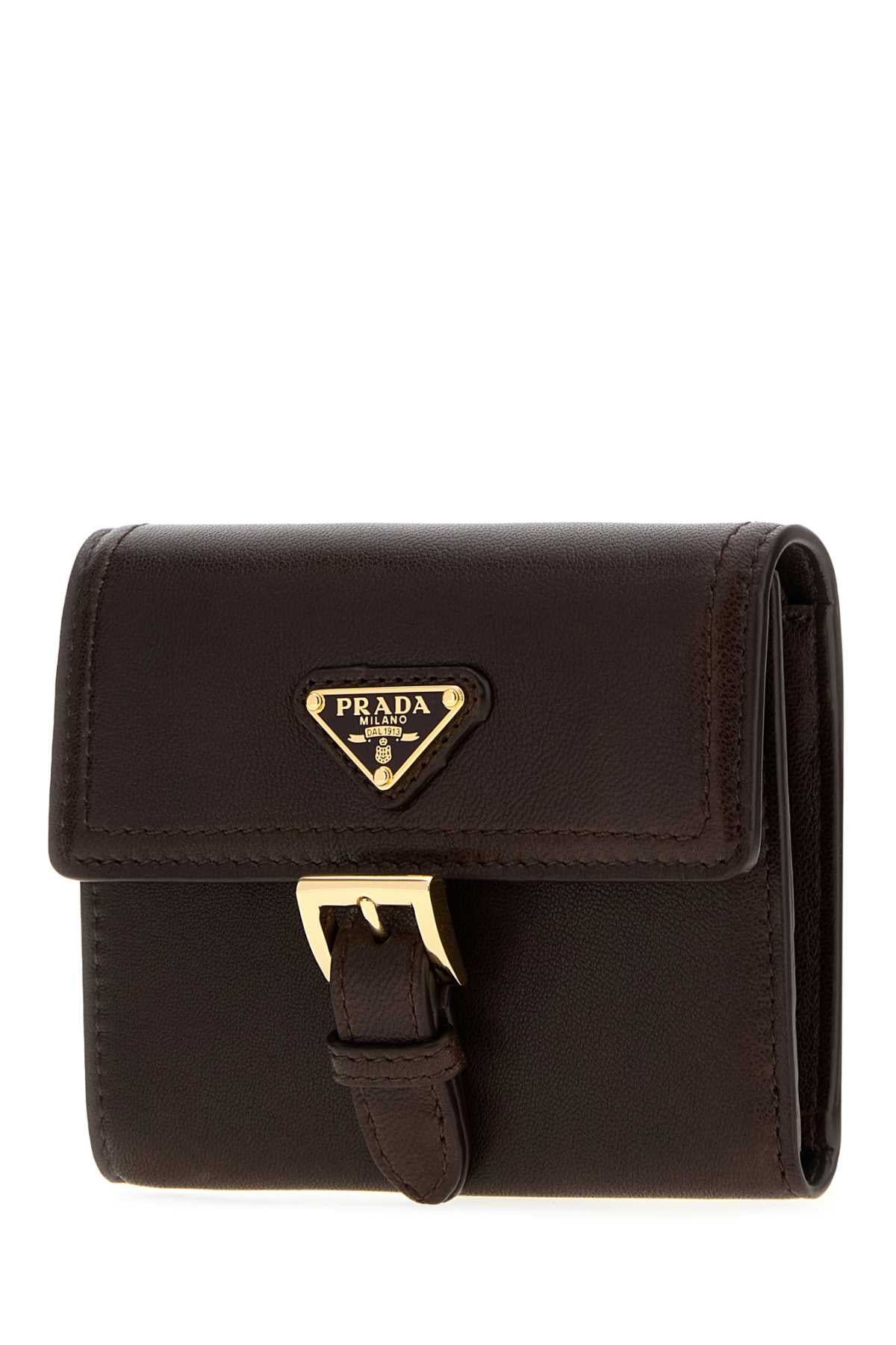 Prada Women Brown Nappa Leather Wallet PRADA