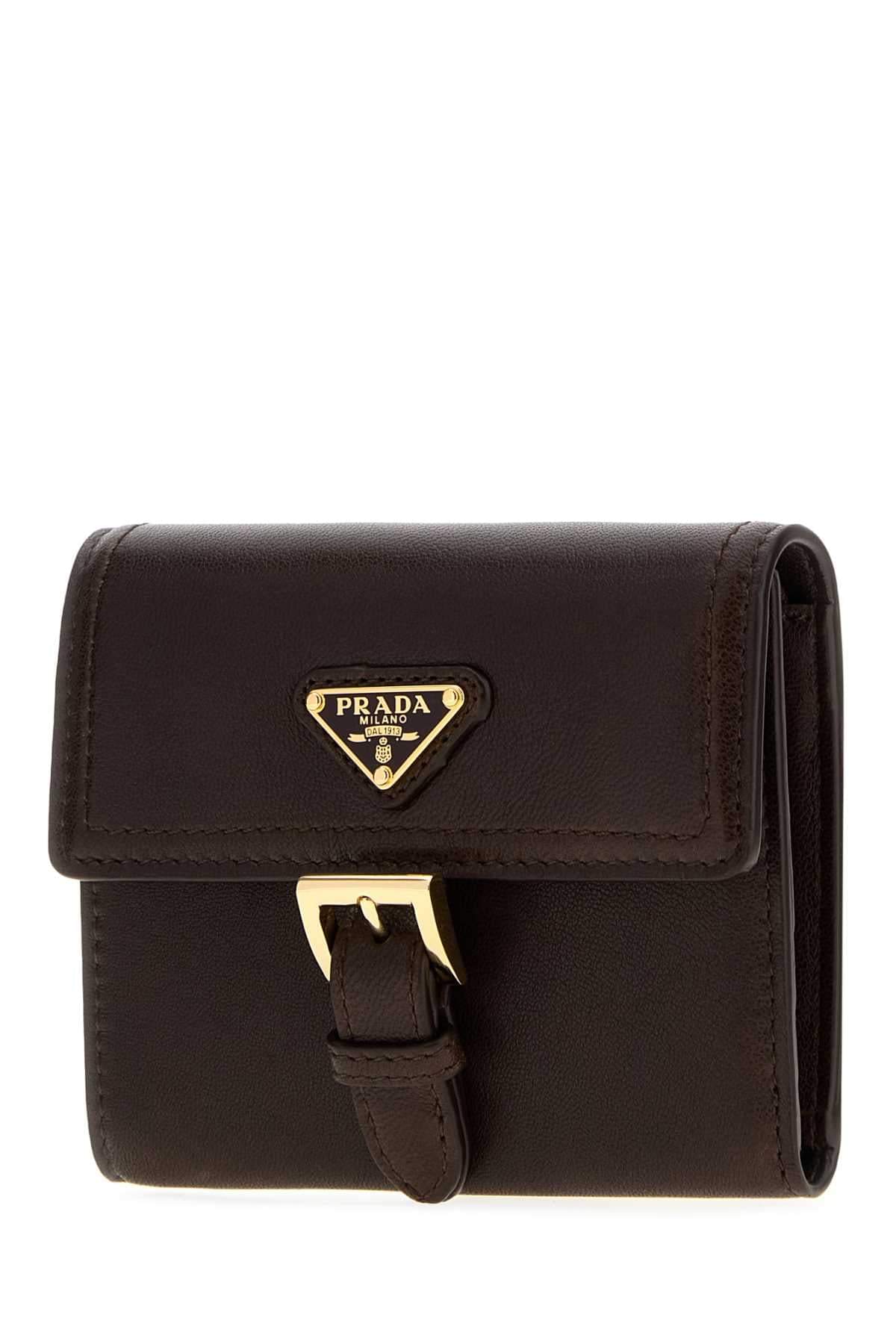 Prada Women Brown Nappa Leather Wallet PRADA