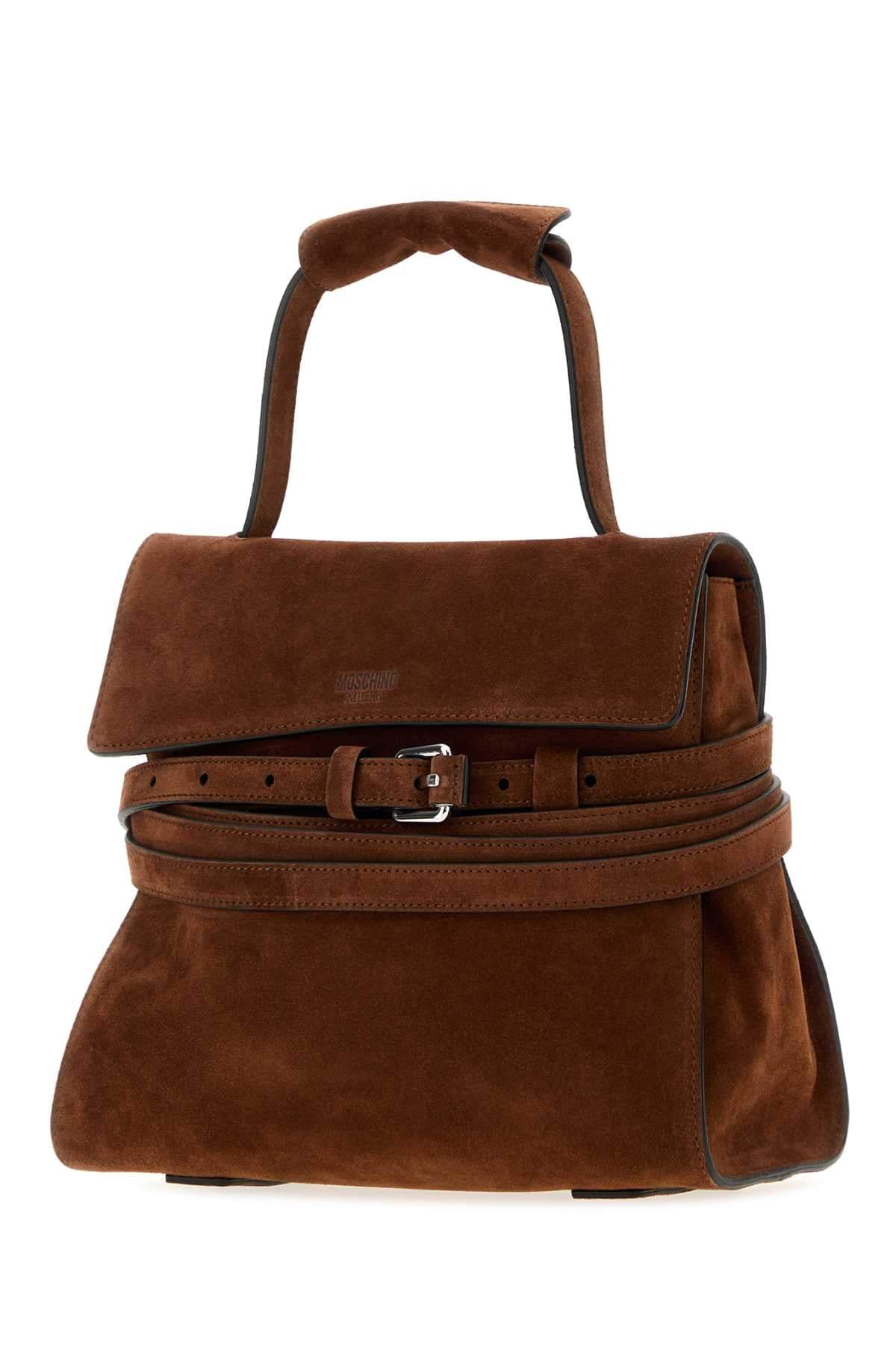 Moschino Women Brown Suede Regular Moschino Tie Me Handbag MOSCHINO