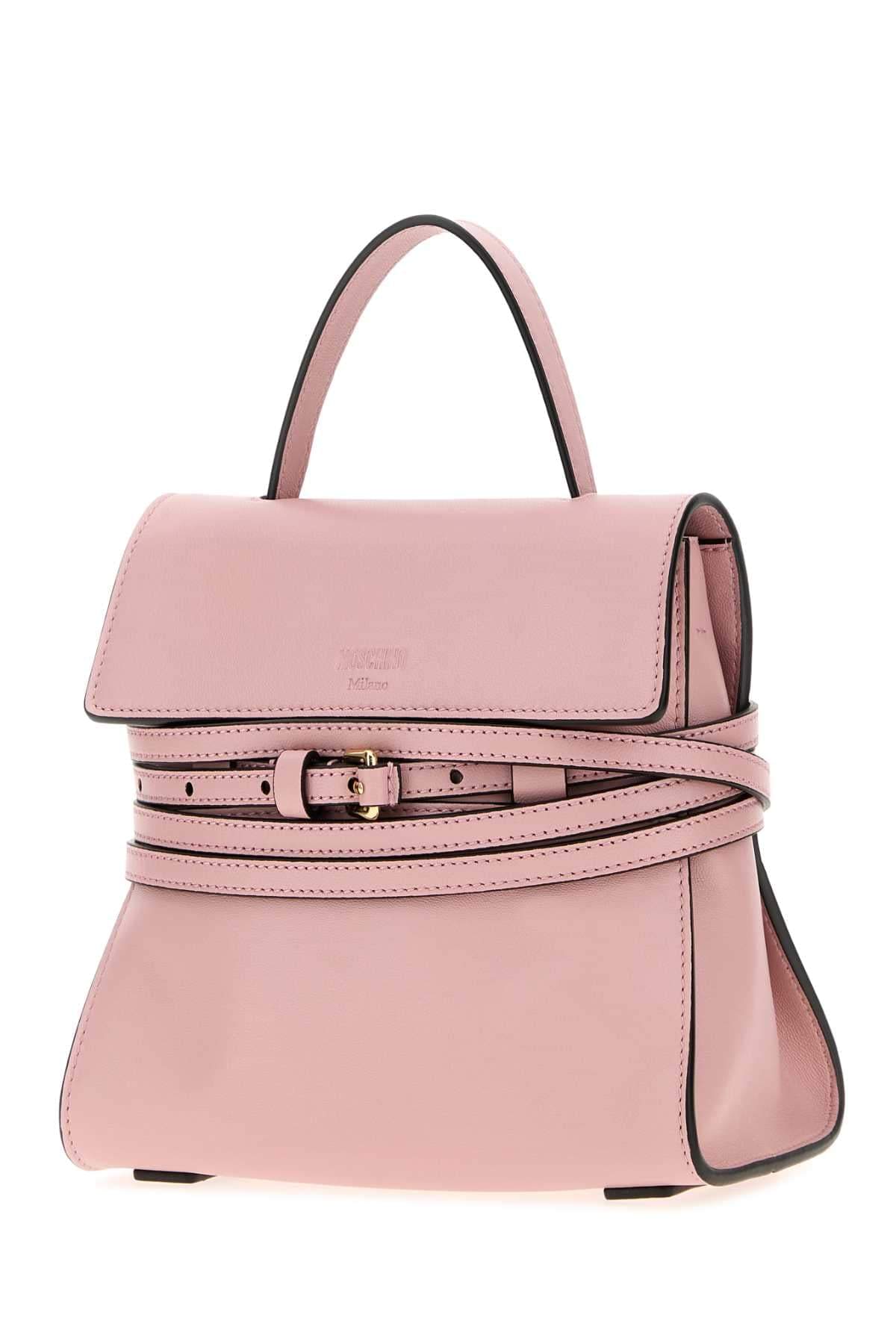 Moschino Women Pink Nappa Leather Small Moschino Tie Me Handbag MOSCHINO