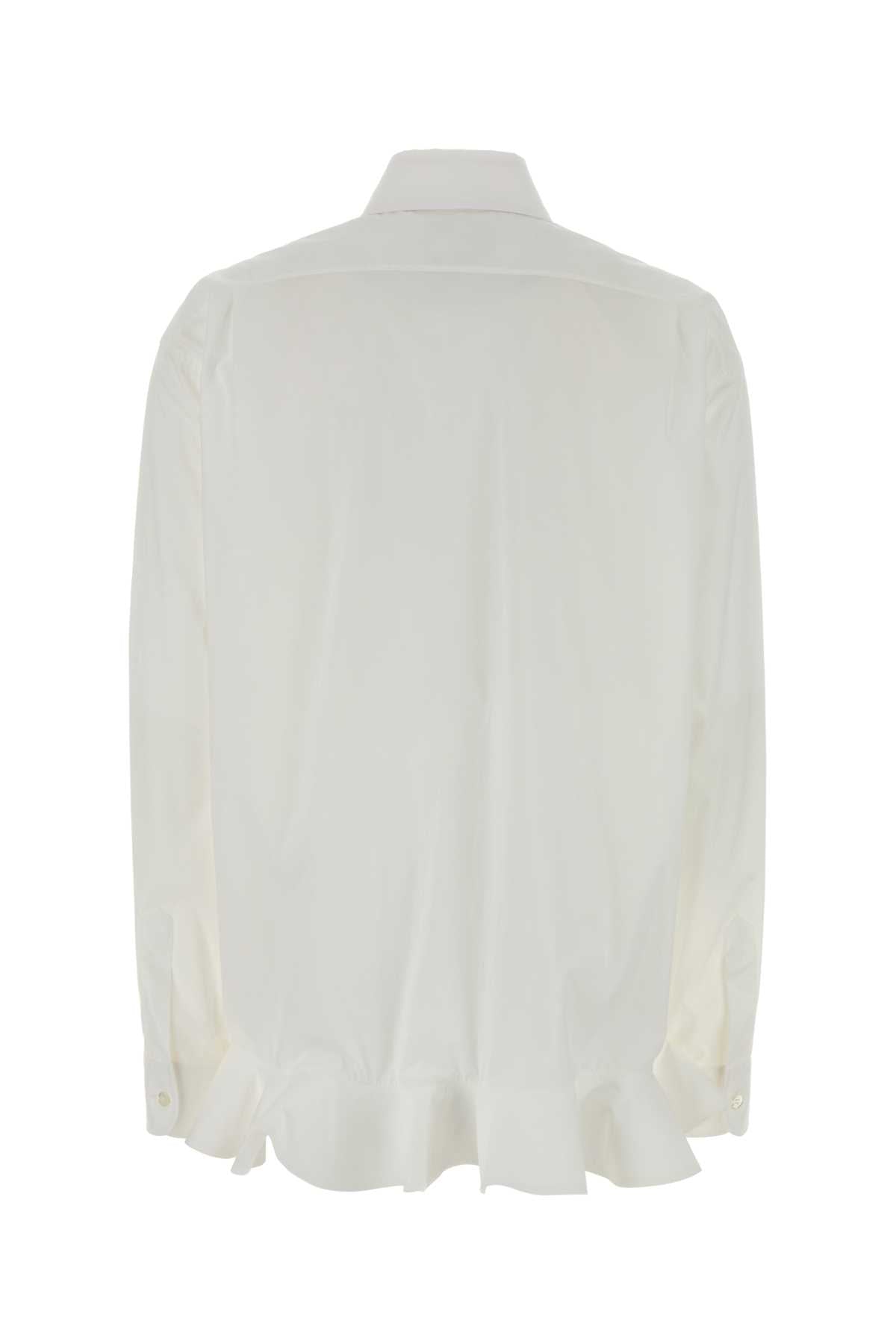 Moschino Women White Stretch Poplin Shirt MOSCHINO