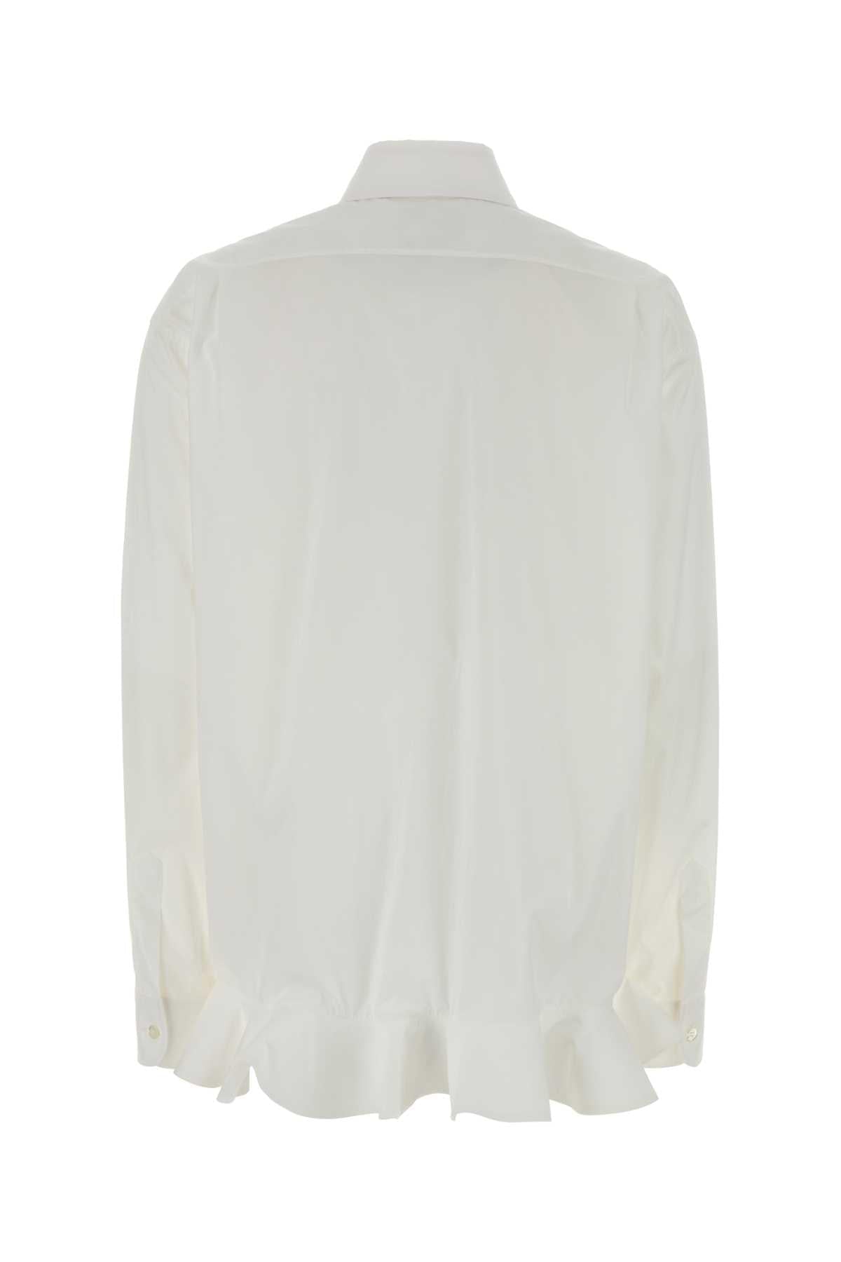 Moschino Women White Stretch Poplin Shirt MOSCHINO