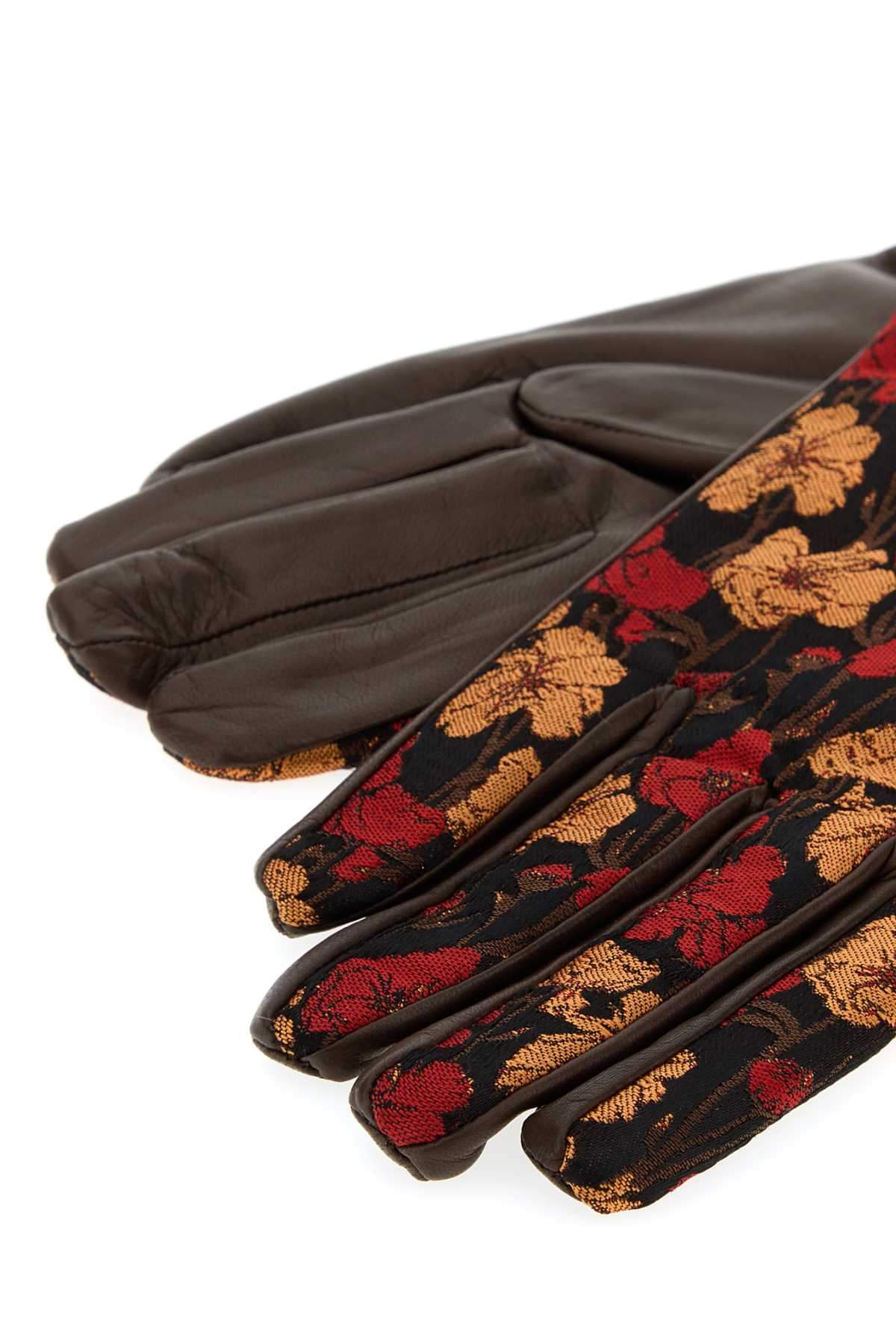 Dries Van Noten Men Multicolor Cotton And Leather Gloves DRIES VAN NOTEN
