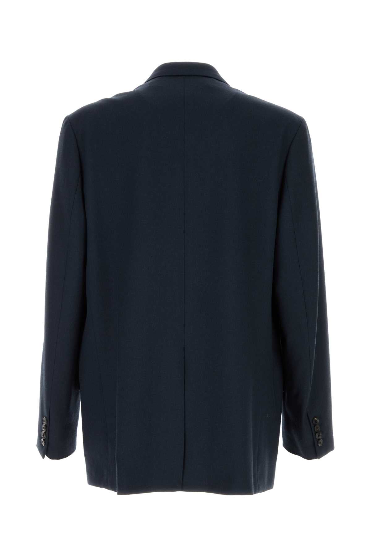 Dries Van Noten Men Navy Blue Wool Bosier Oversize Blazer