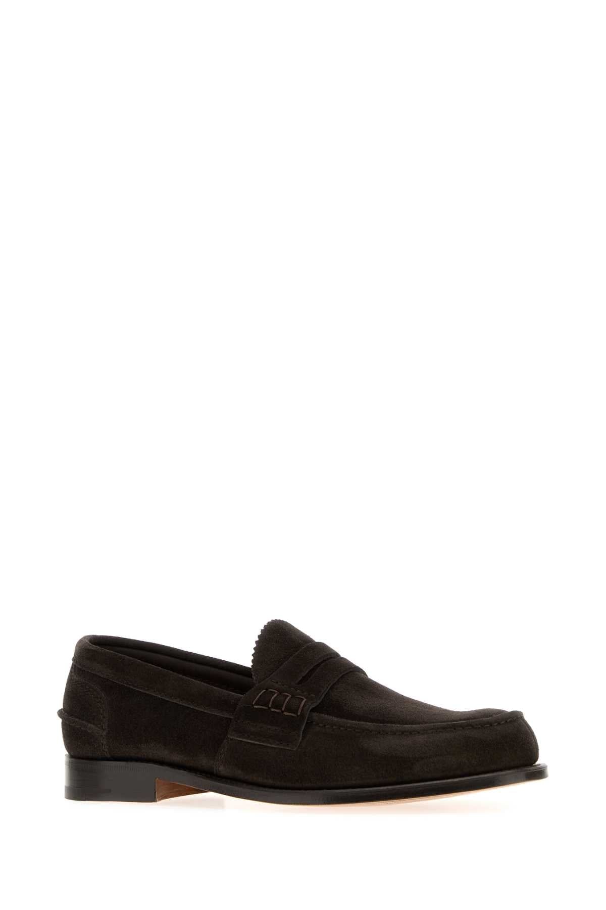 Church's Men Dark Brown Suede Pembrey Loafers CHURCH'S