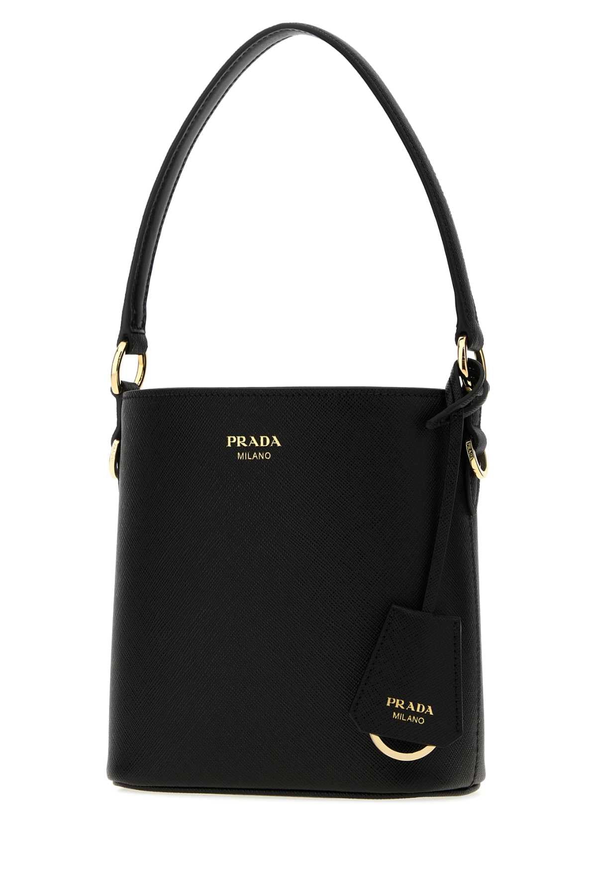 Prada Women Black Leather Bucket Bag PRADA
