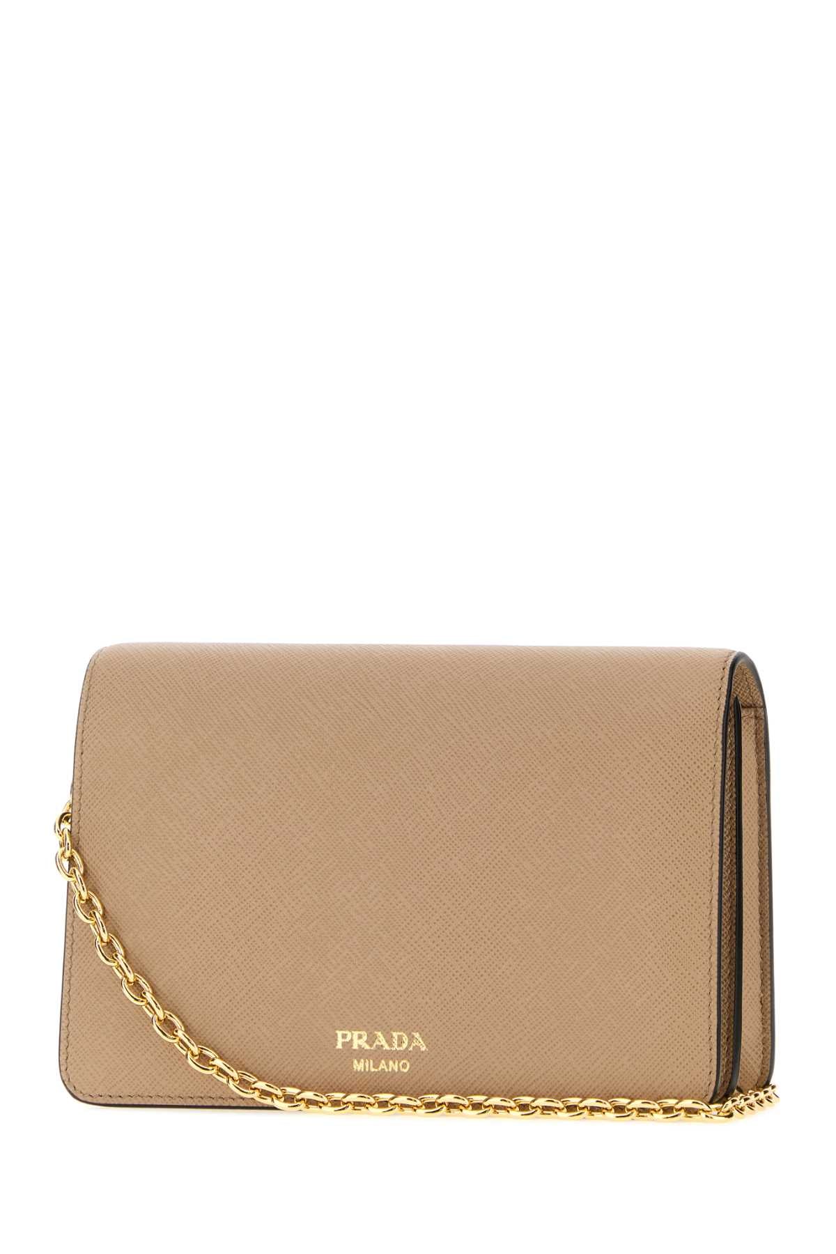 Prada Women Beige Leather Crossbody Bag PRADA