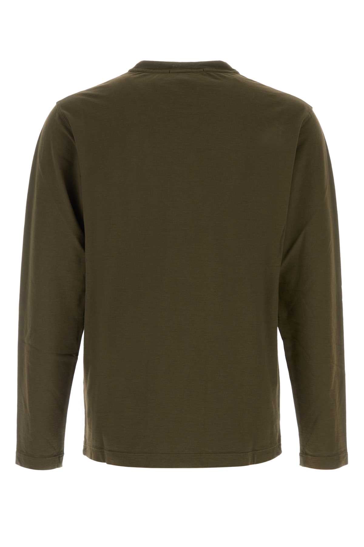 Stone Island Men Olive Green Cotton T-Shirt STONE ISLAND