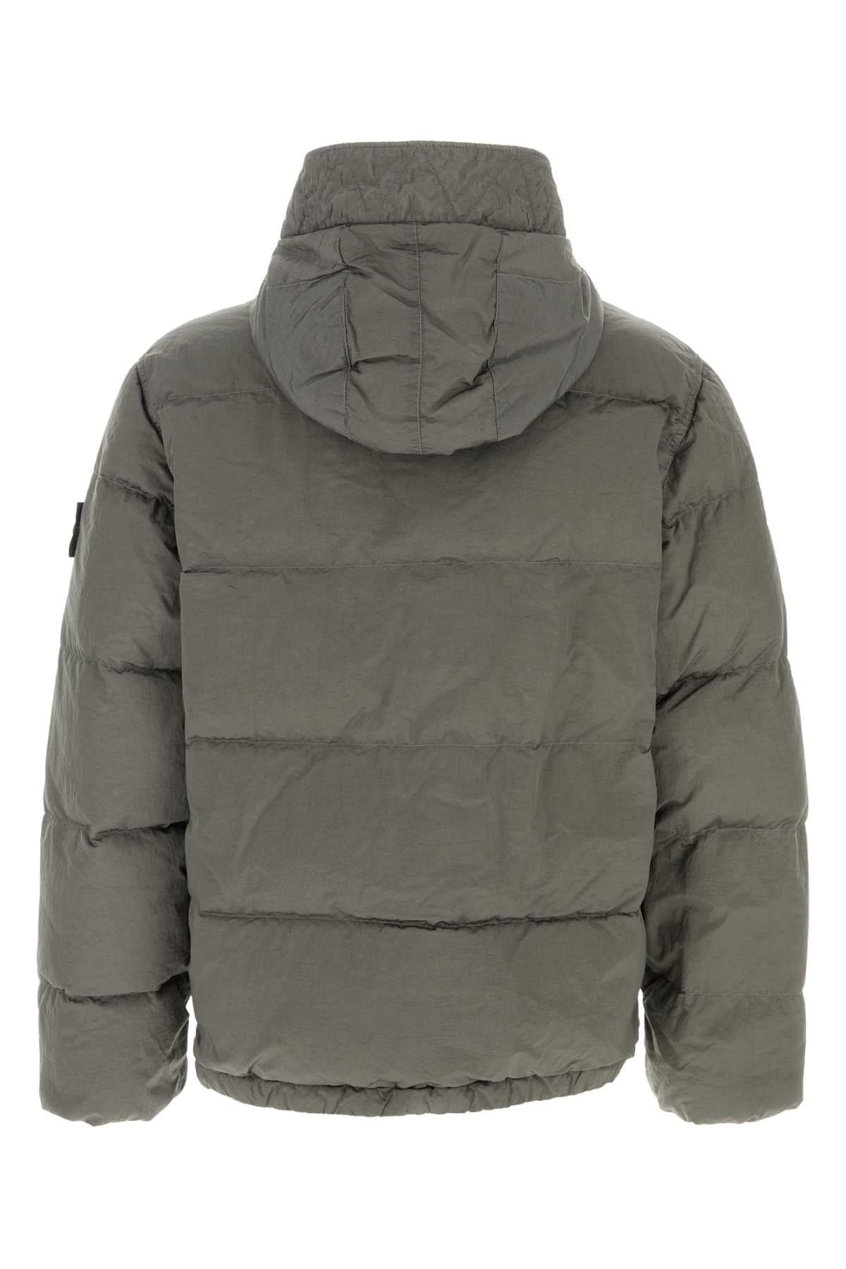 Stone Island Men Grey Nylon Down Jacket STONE ISLAND