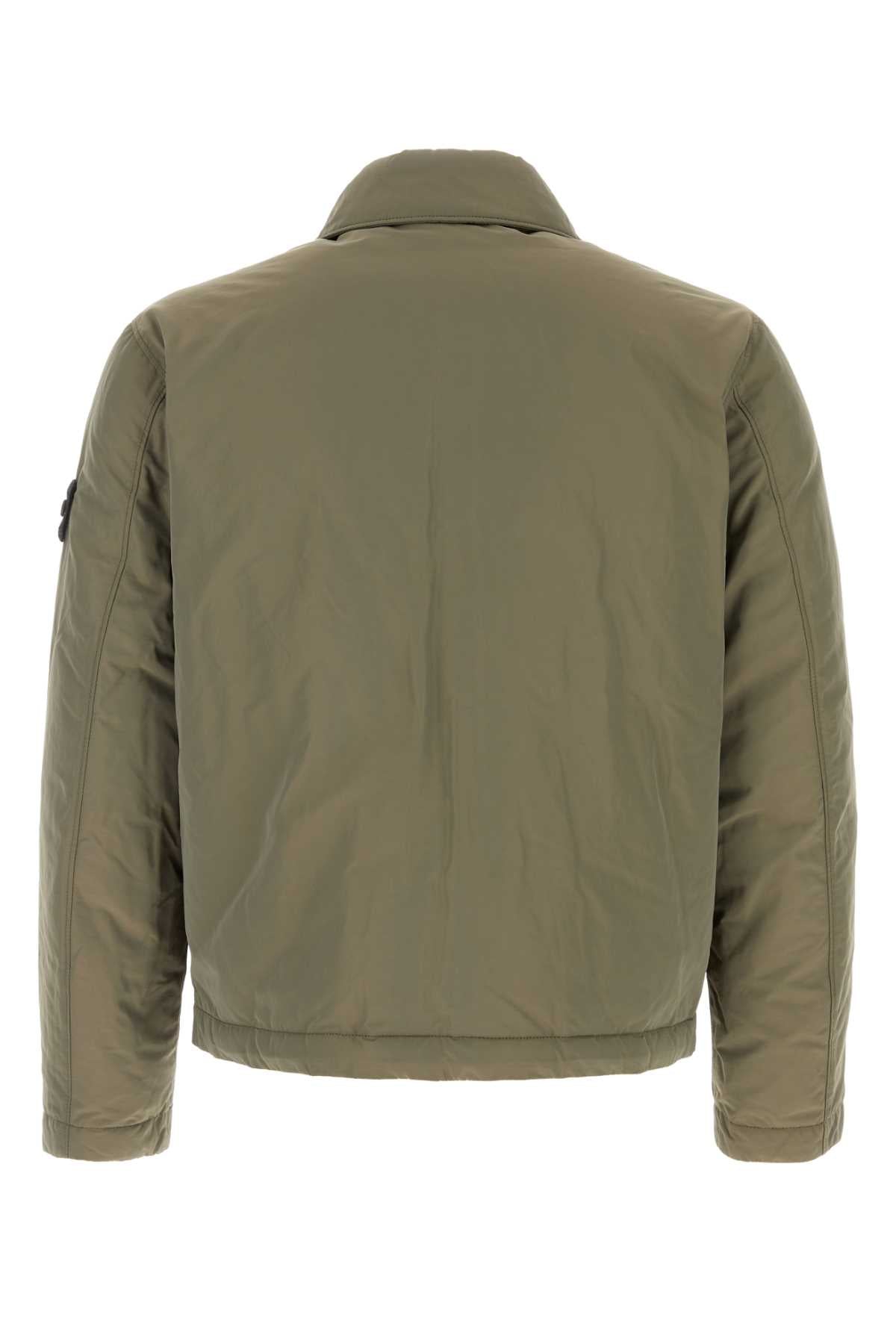 Stone Island Men Army Green Polyester Blend Down Jacket STONE ISLAND