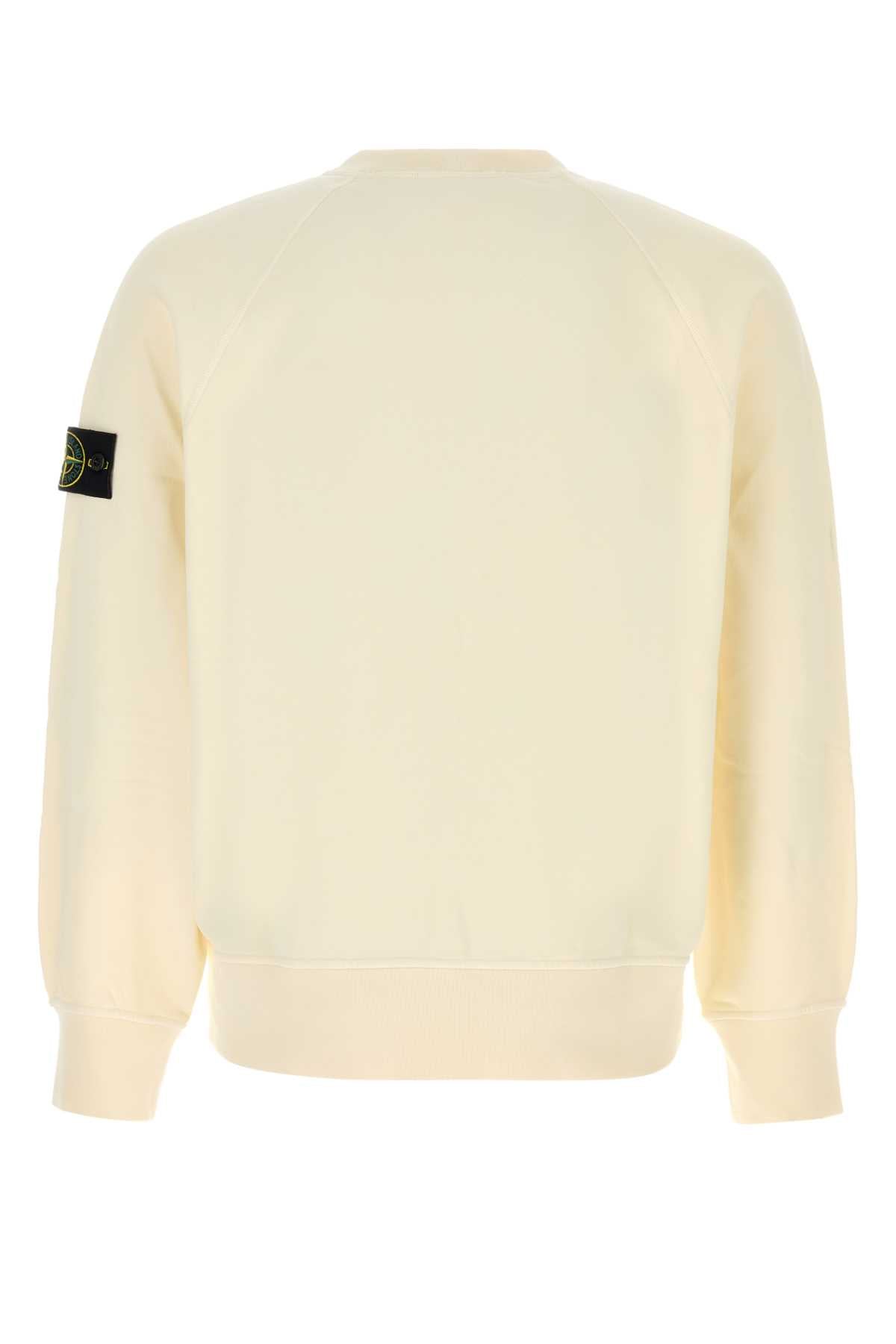 Stone Island Men Ivory Cotton Sweatshirt STONE ISLAND