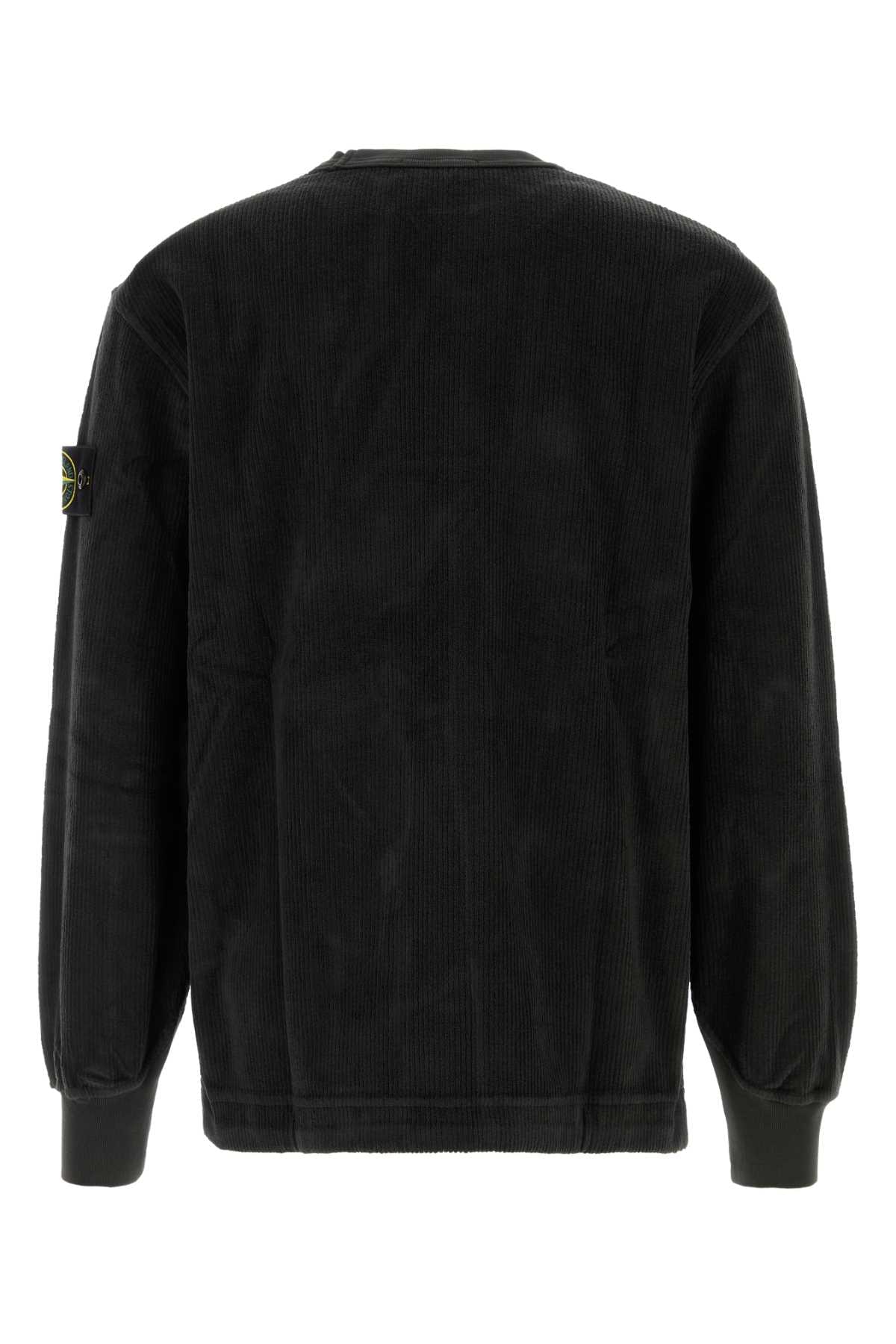 Stone Island Men Charcoal Corduroy Sweatshirt STONE ISLAND