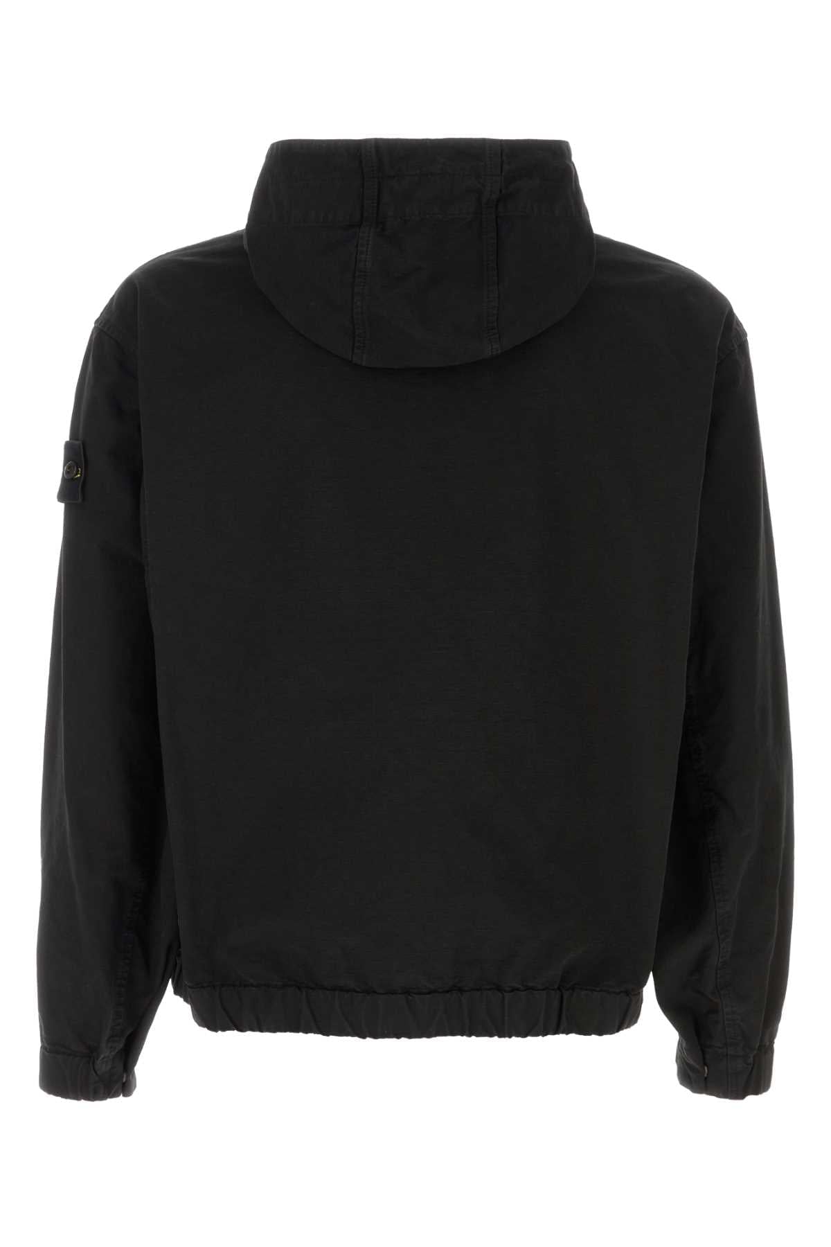 Stone Island Men Black Cotton Bomber Jacket STONE ISLAND
