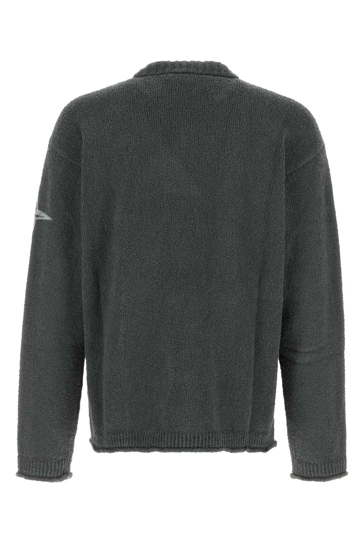 Stone Island Men Dark Grey Stretch Cotton Blend Sweater STONE ISLAND