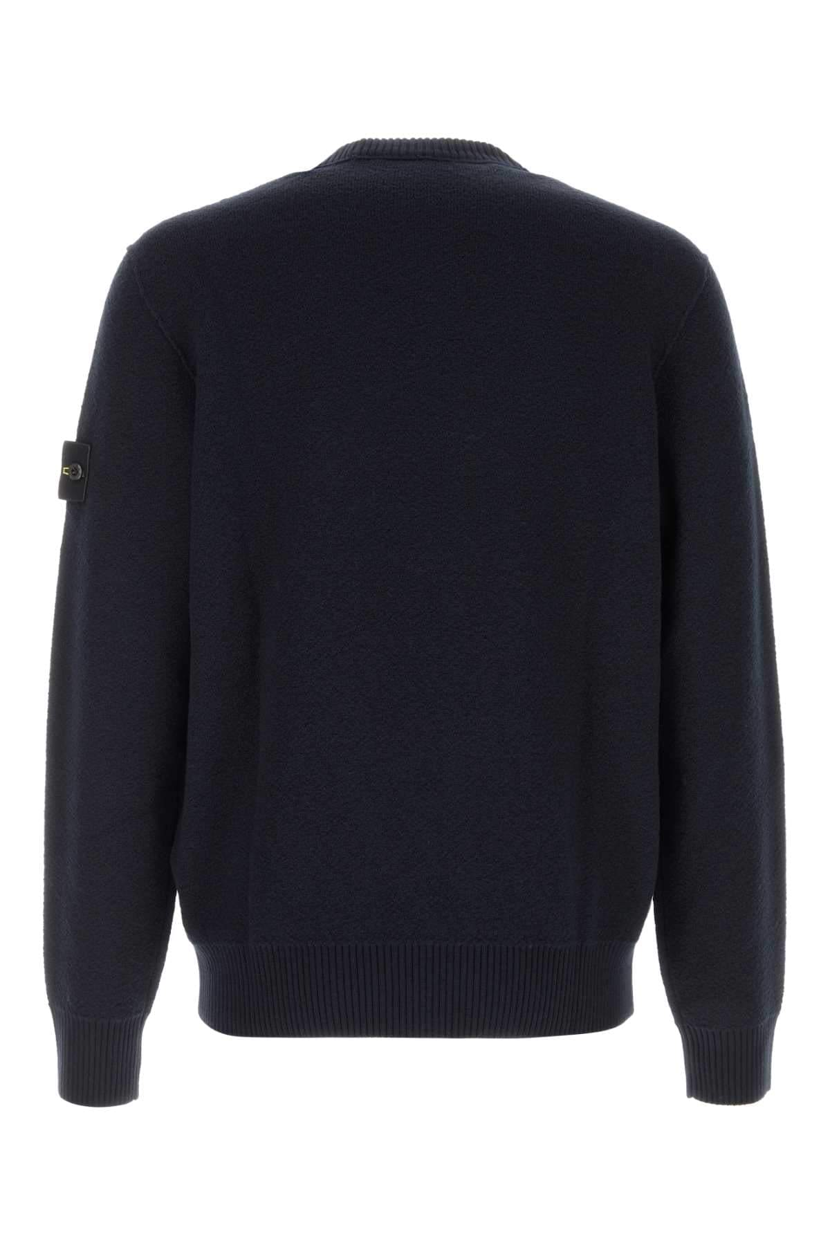 Stone Island Men Midnight Blue Wool Sweater STONE ISLAND