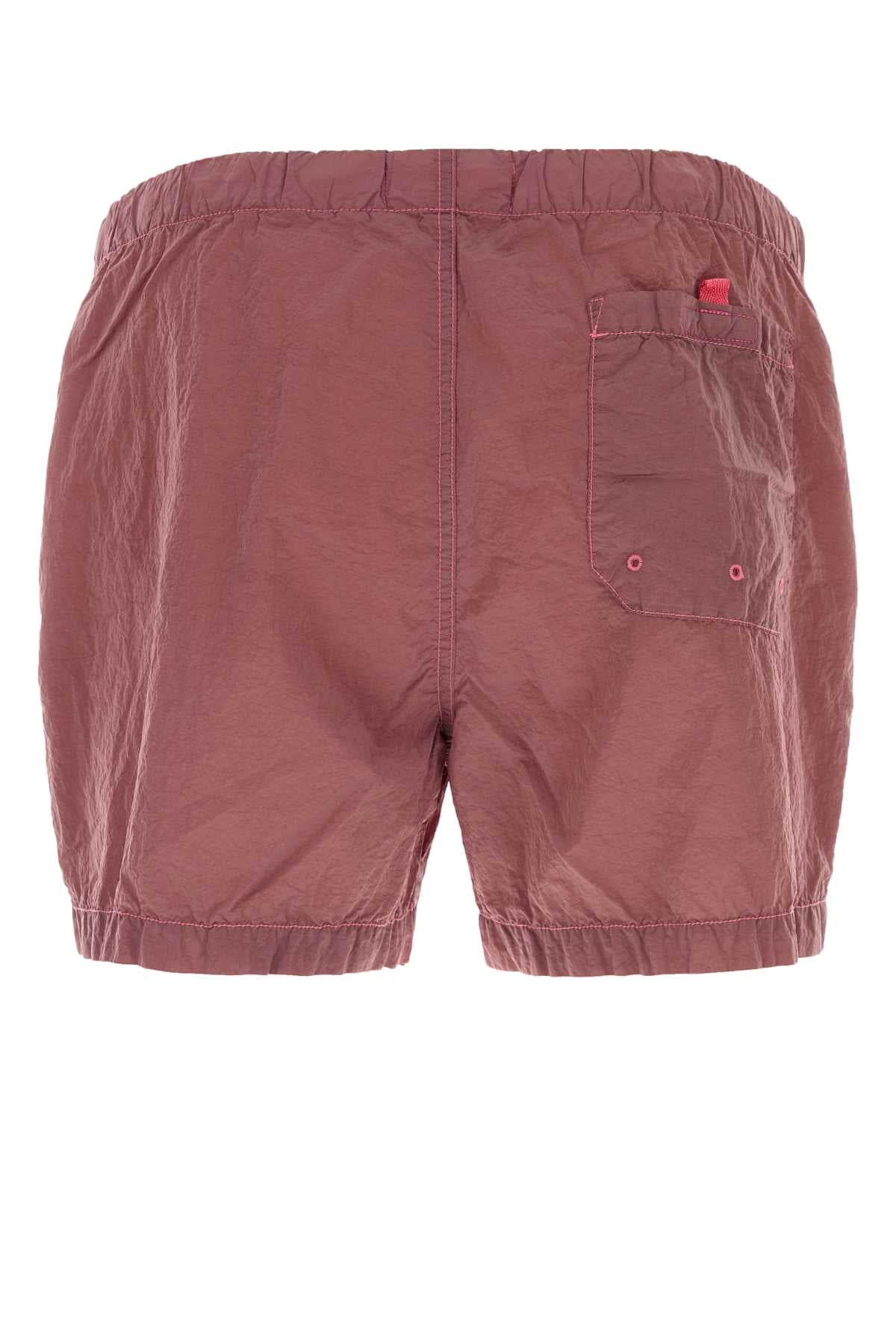 Stone Island Men Dark Pink Nylon Swimming Shorts STONE ISLAND