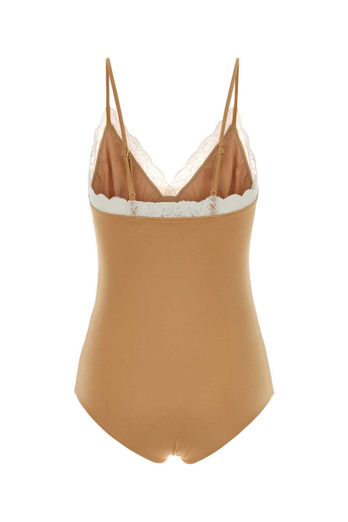 Chloe Women Skin Pink Stretch Nylon Bodysuit CHLOE